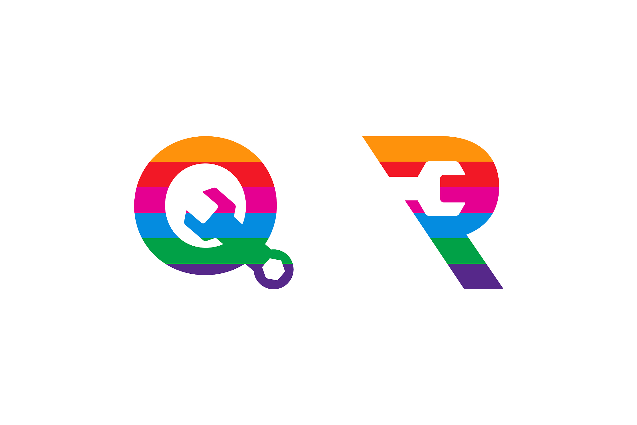 letter q and letter r logo design template