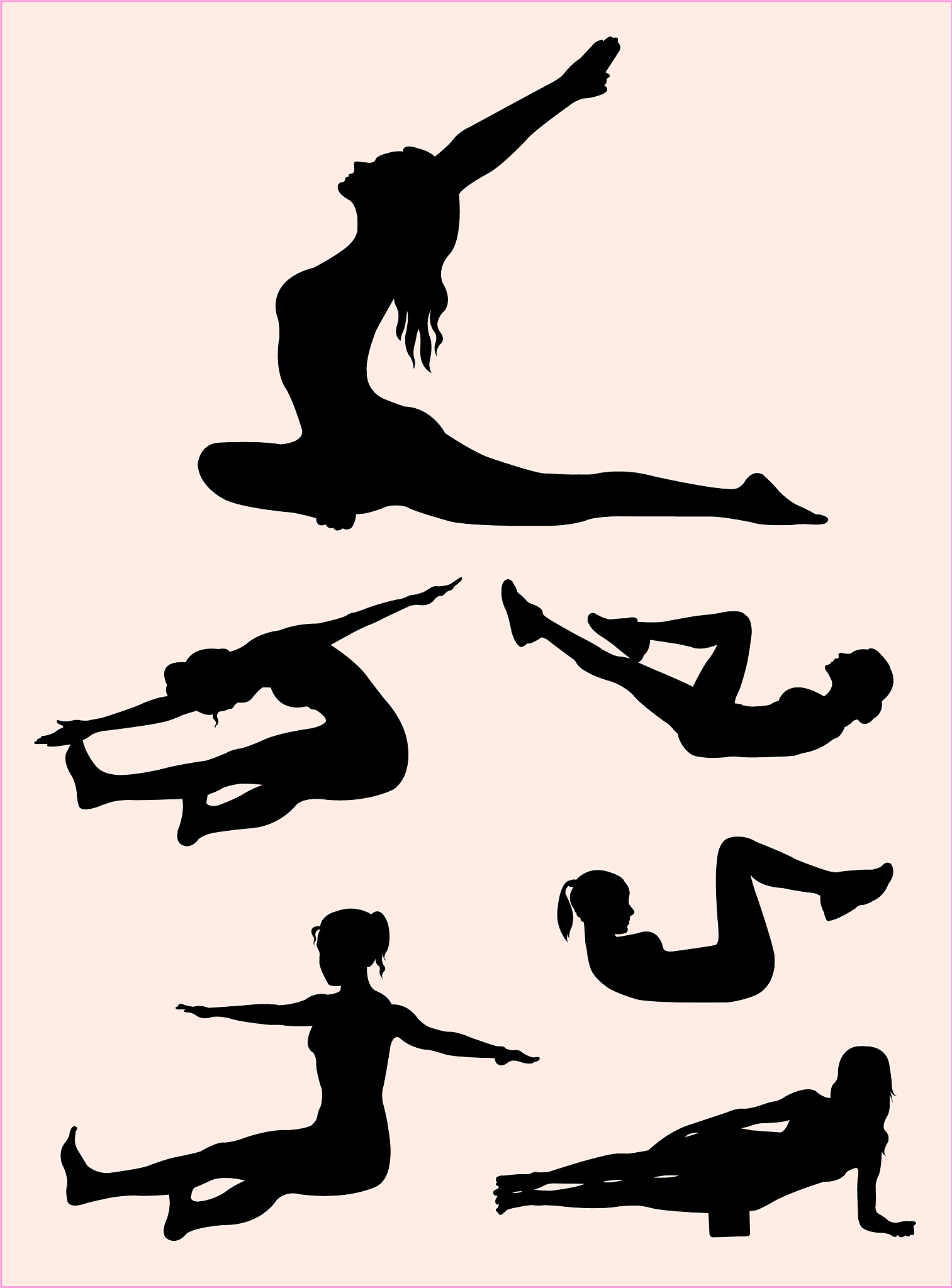 pilates training sports women silhouette