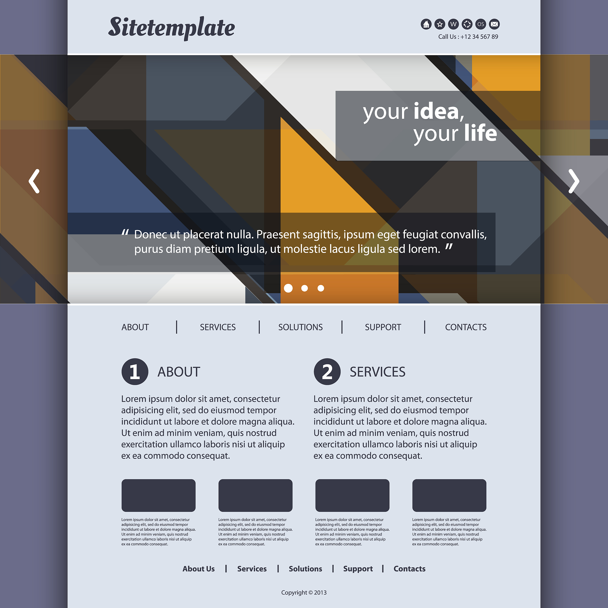 one page website template