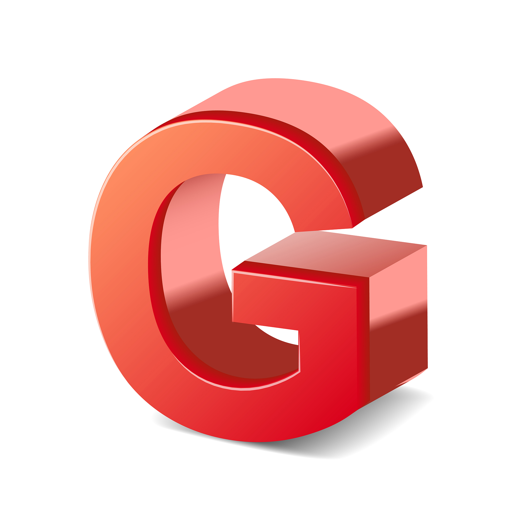 3d red letter g