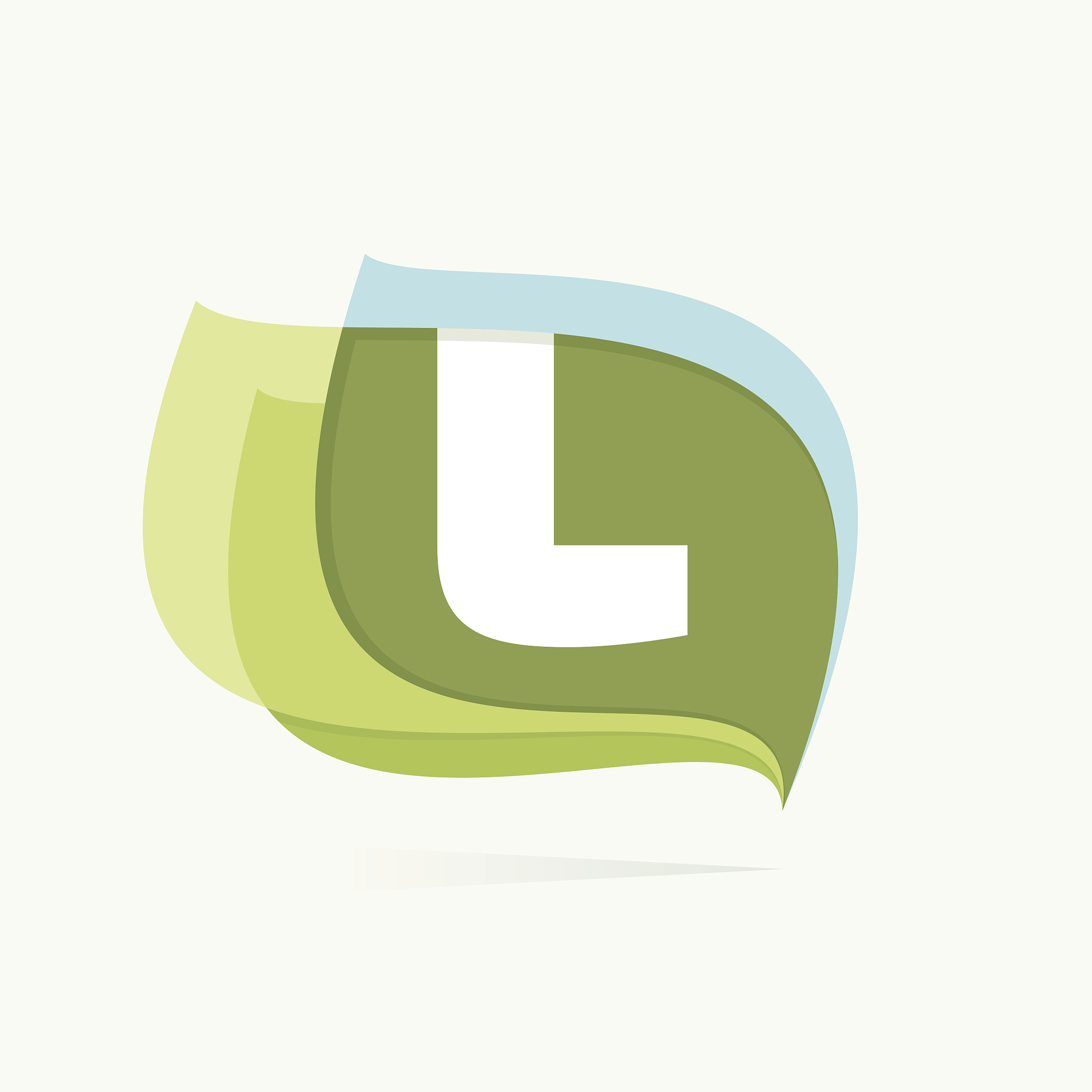 letter l in leaves or flags icon.