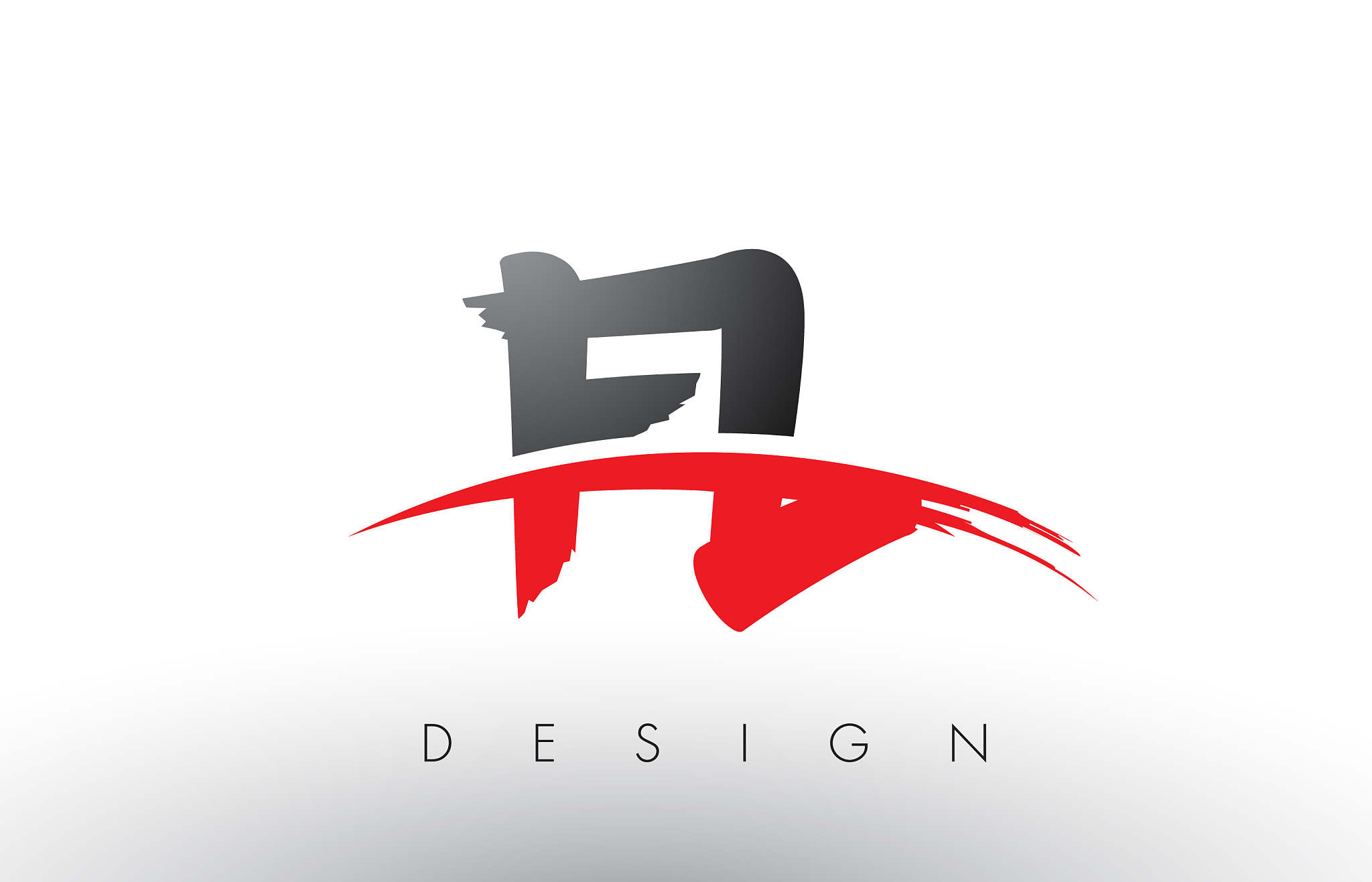 fl f l brush logo letters with red and black
