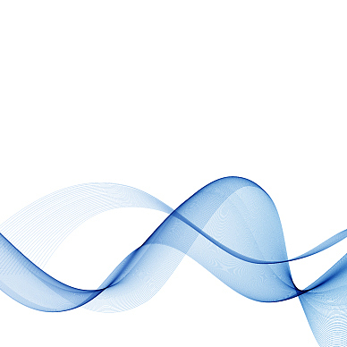 beautiful blue waves blending on white background