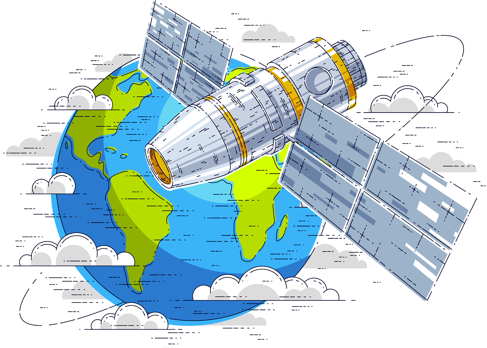 space station flying orbital flight around earth