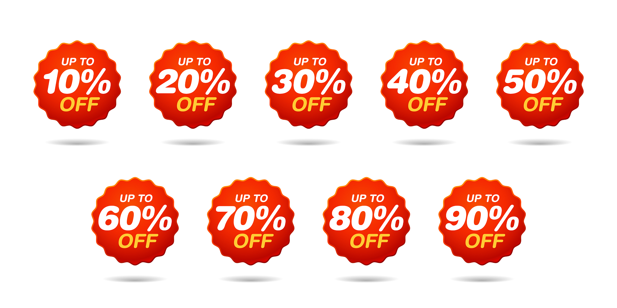 set sale tags discount stickers pack