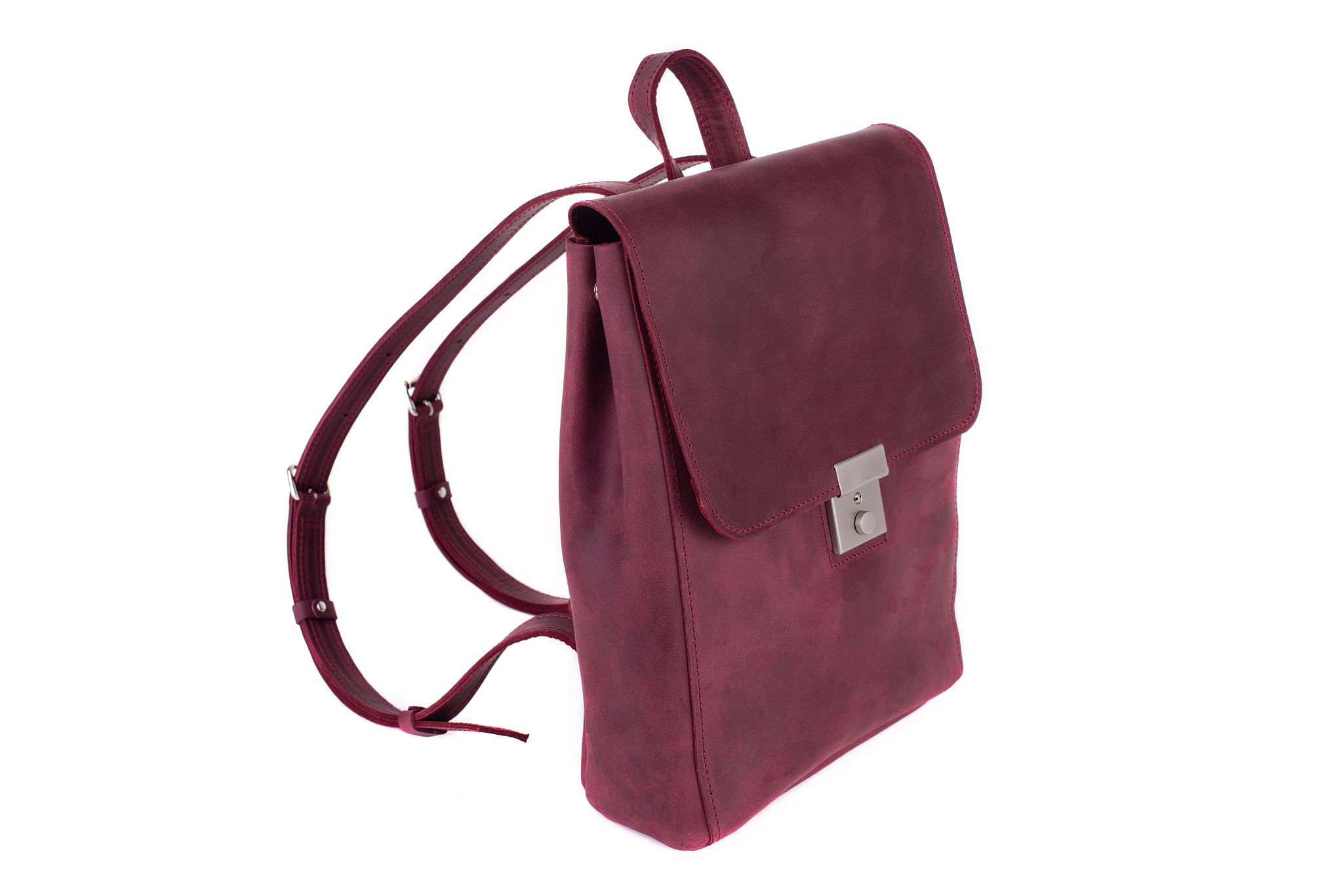 leather bag on a white background