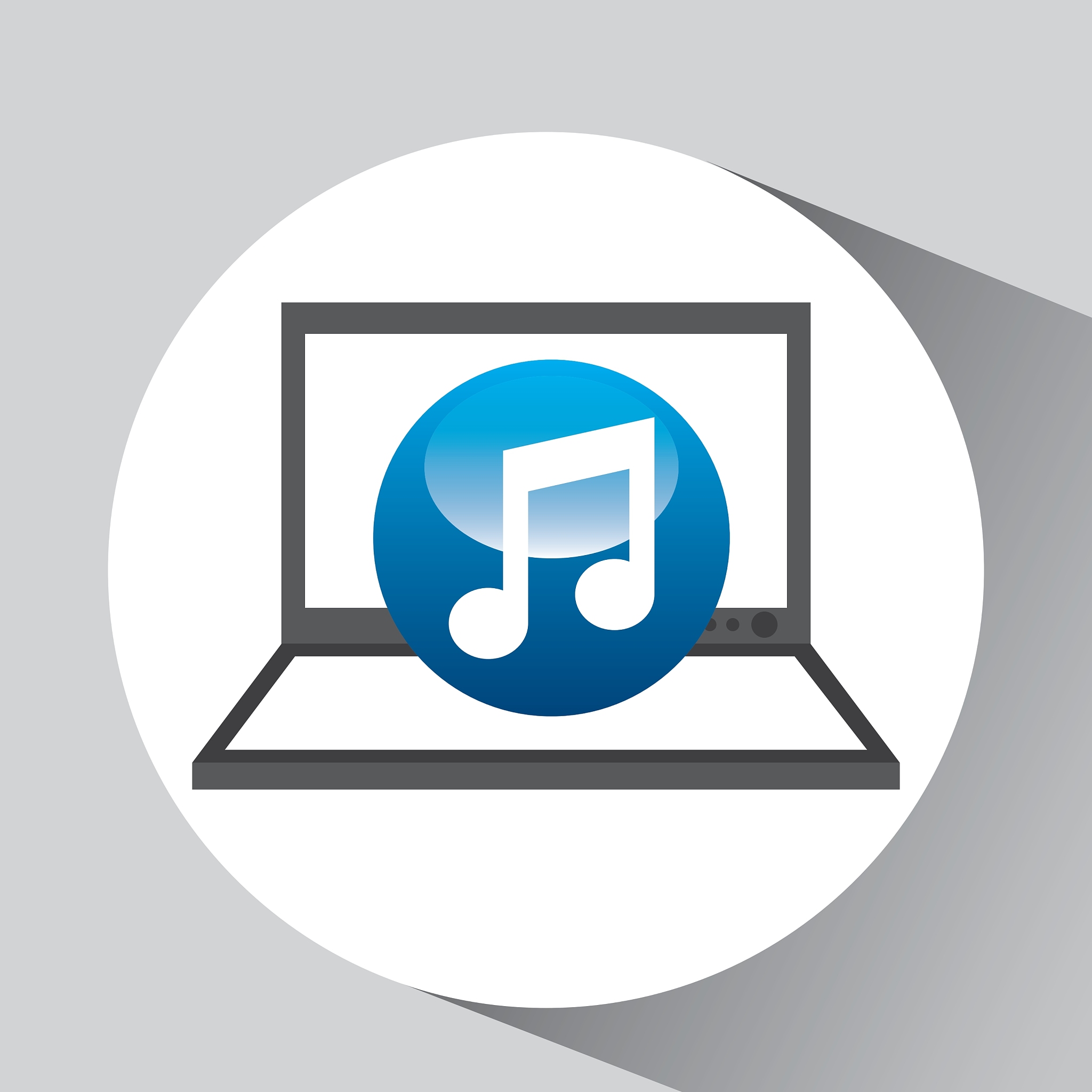 laptop display concept note music media design