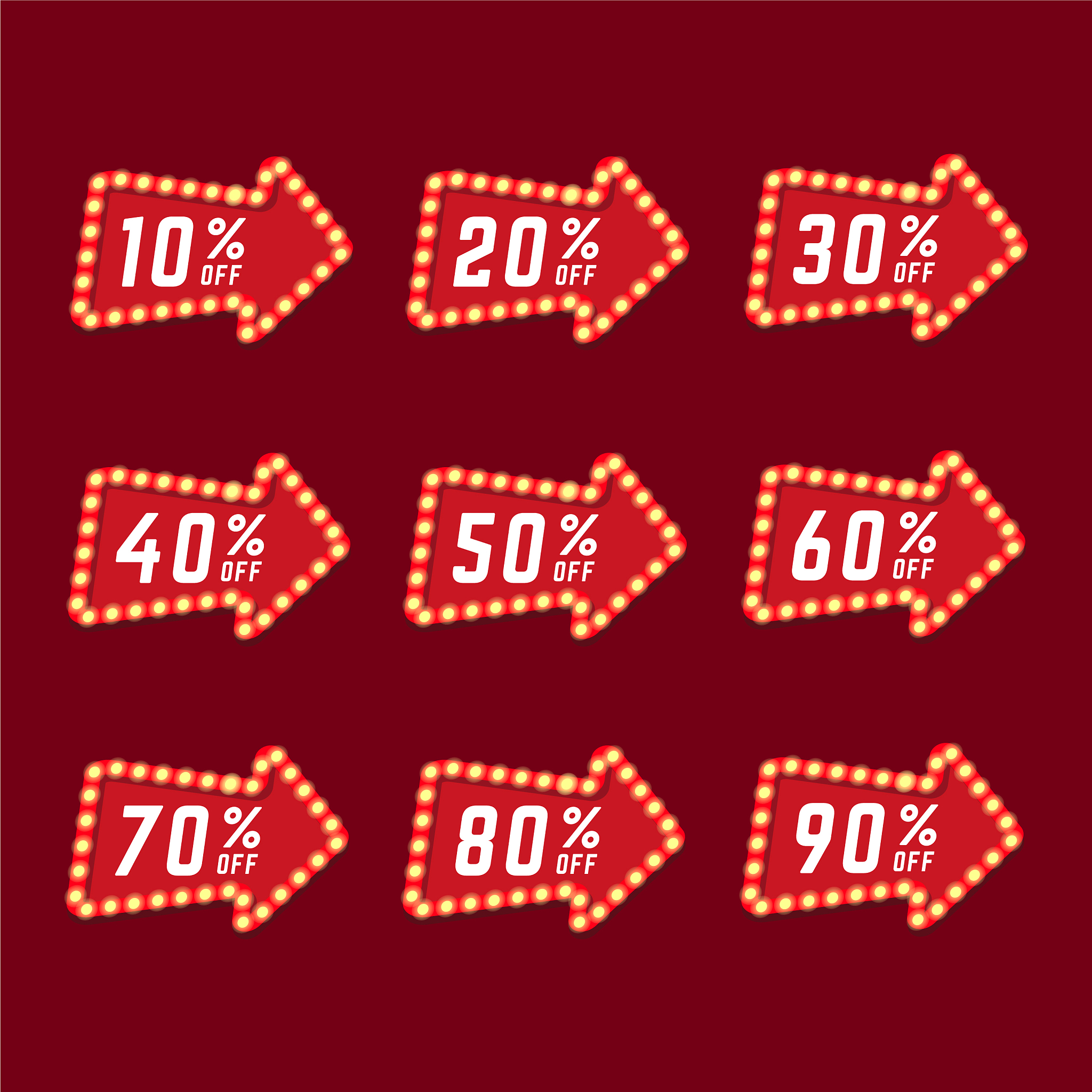 sales tag markers retro billboard sale percentage