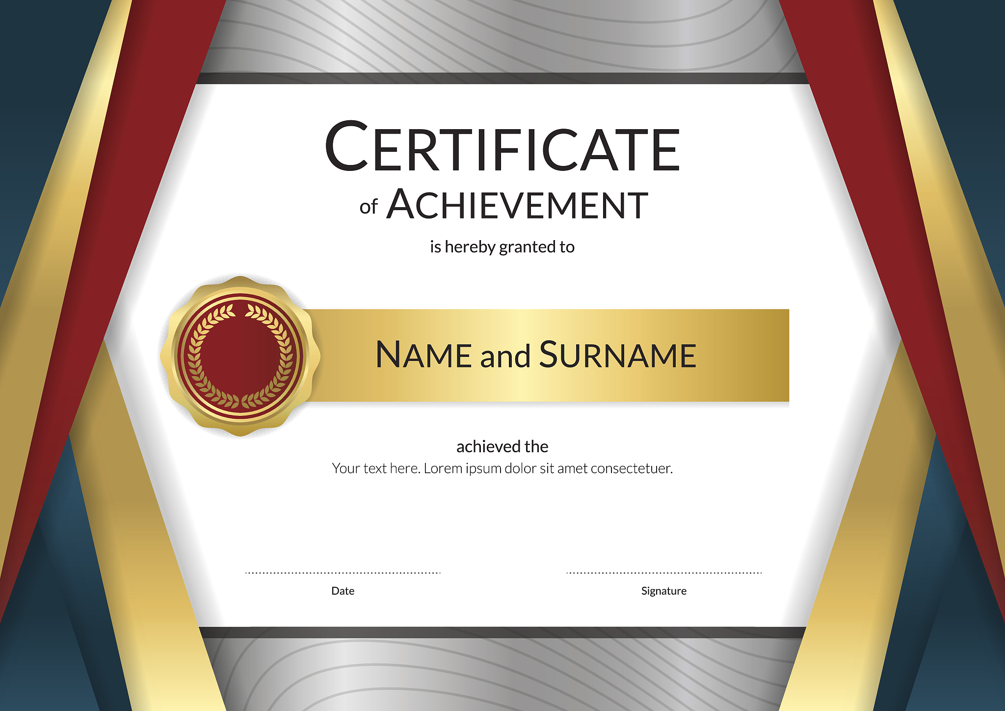 luxury certificate template diploma design for graduation or com