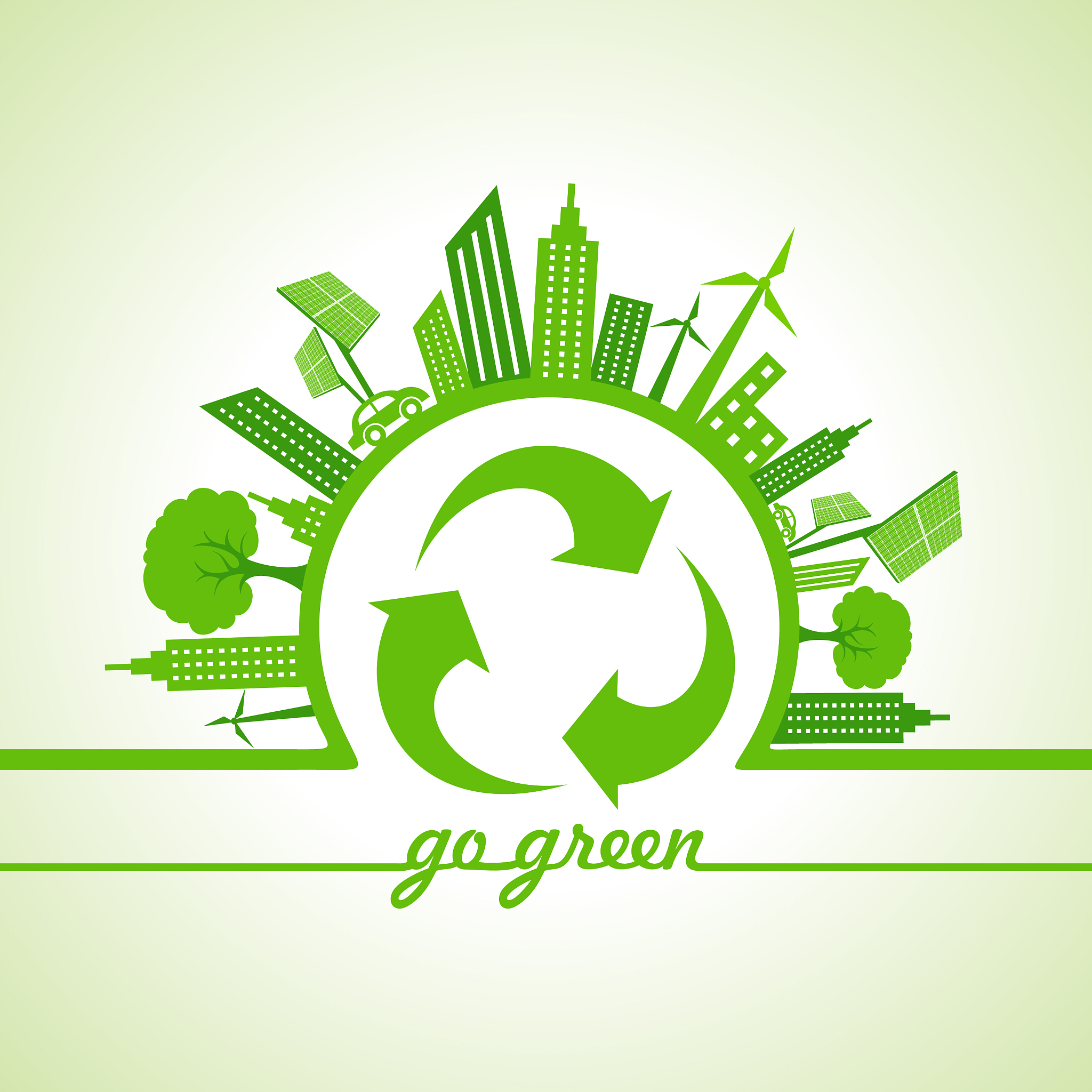 ecology concept with eco cityscape