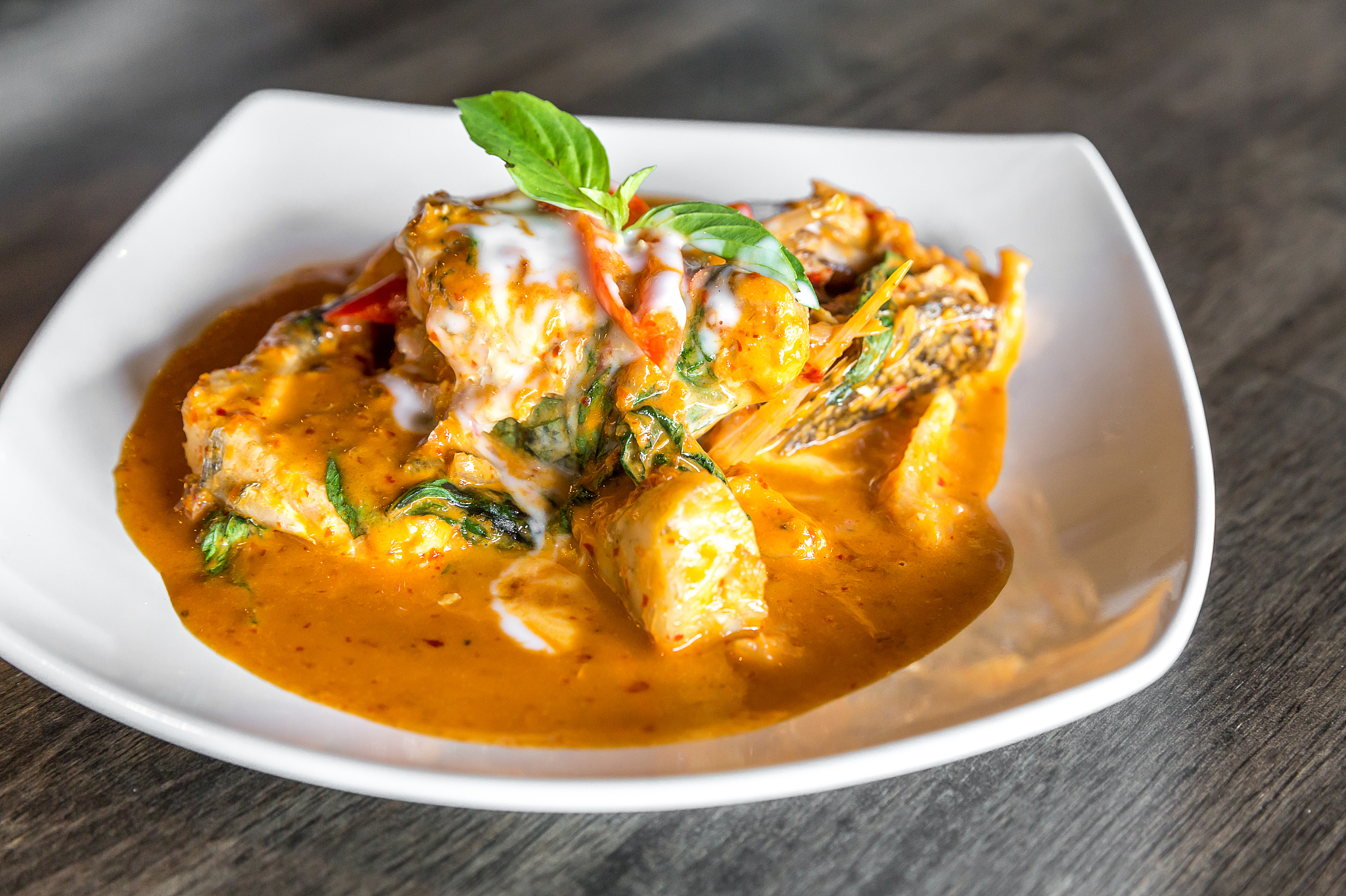 fish with red curry paste