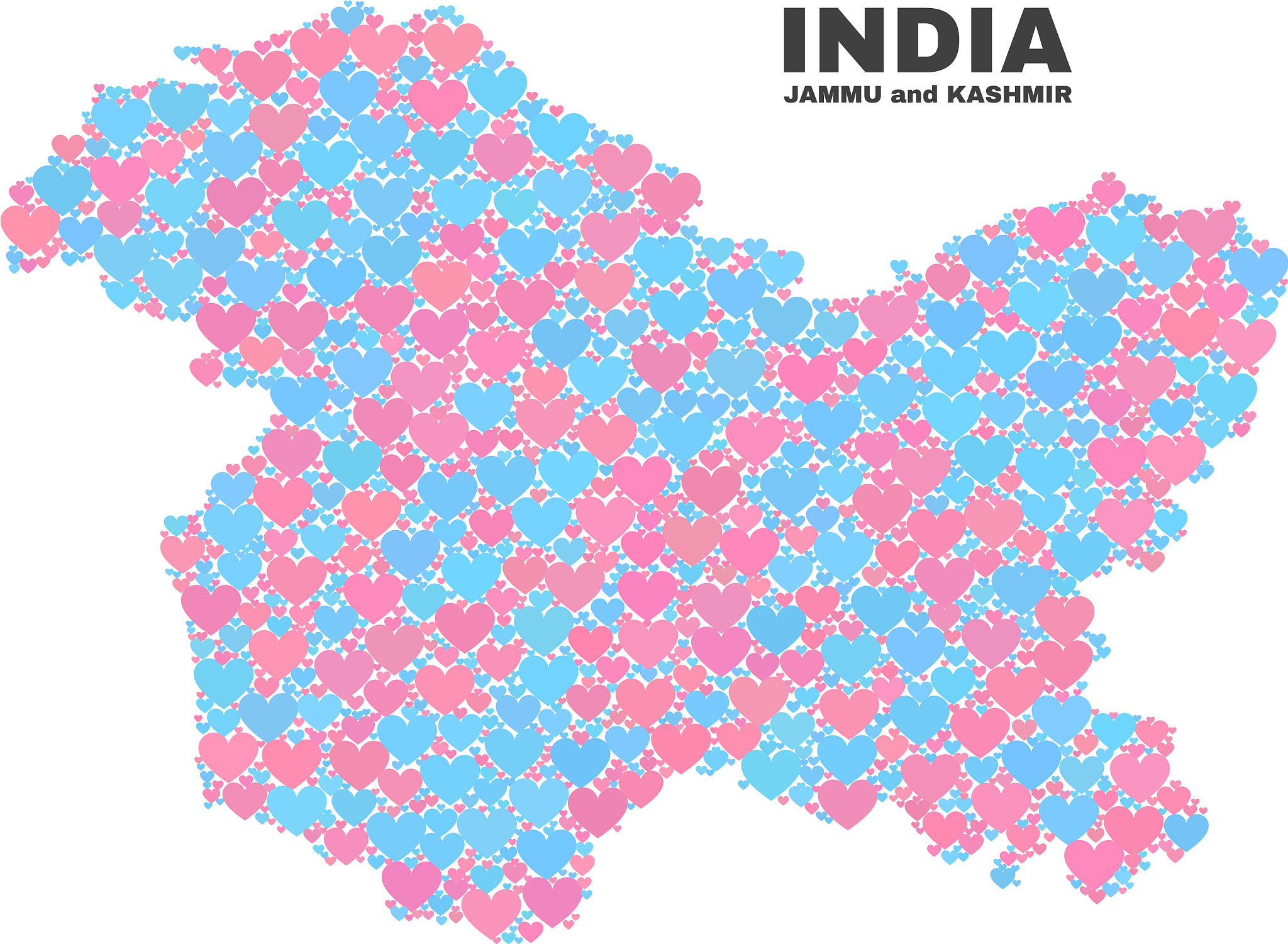 jammu and kashmir state map - mosaic of lovely