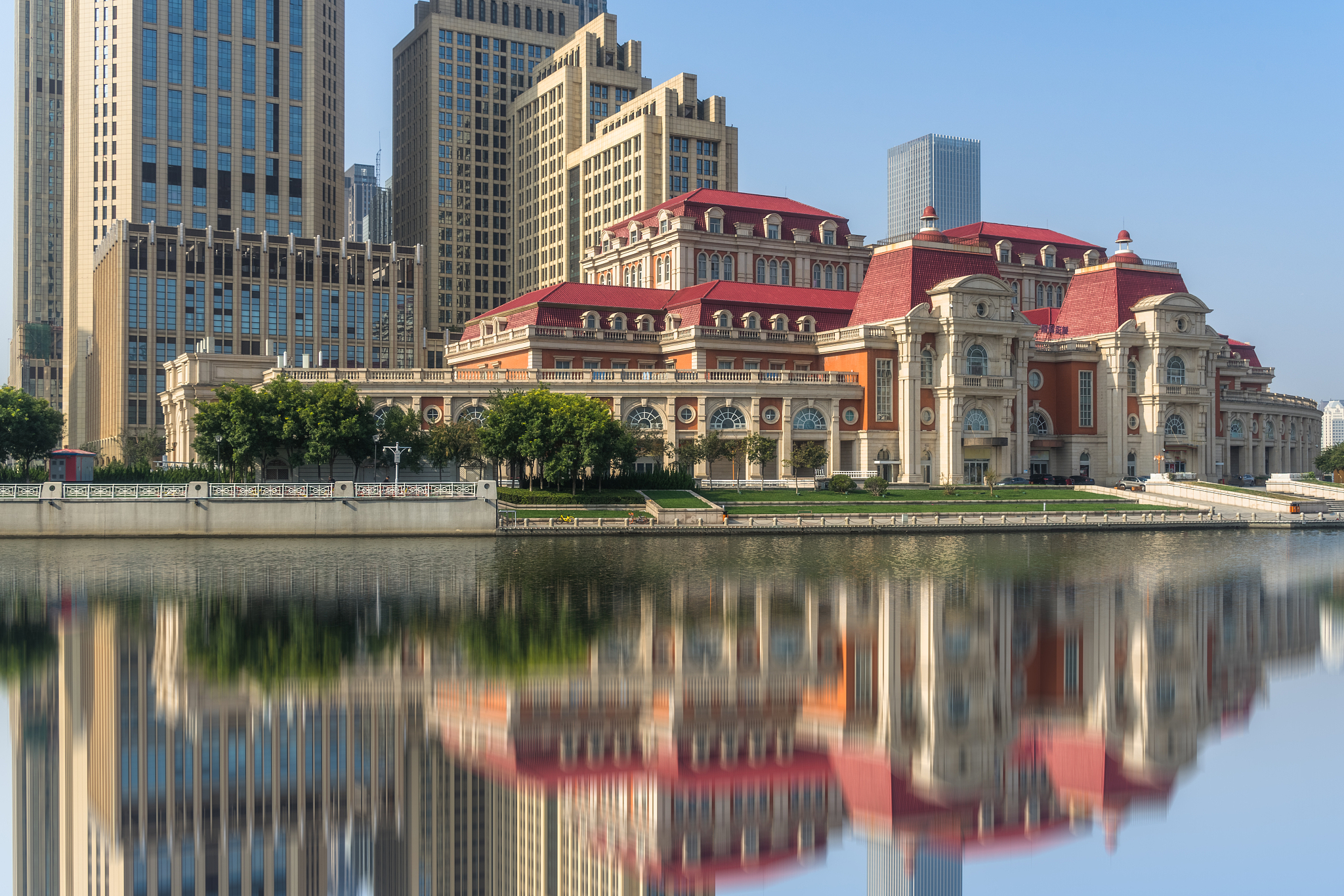skyline of downtown district,tianjin city,china