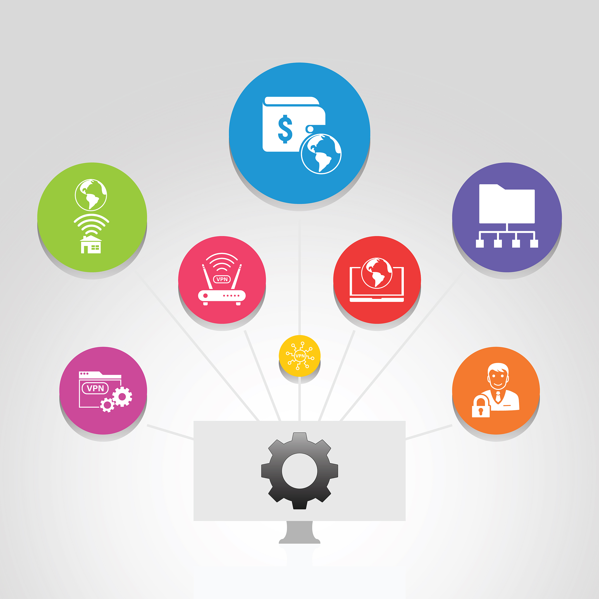 vpn infographics design timeline concept include