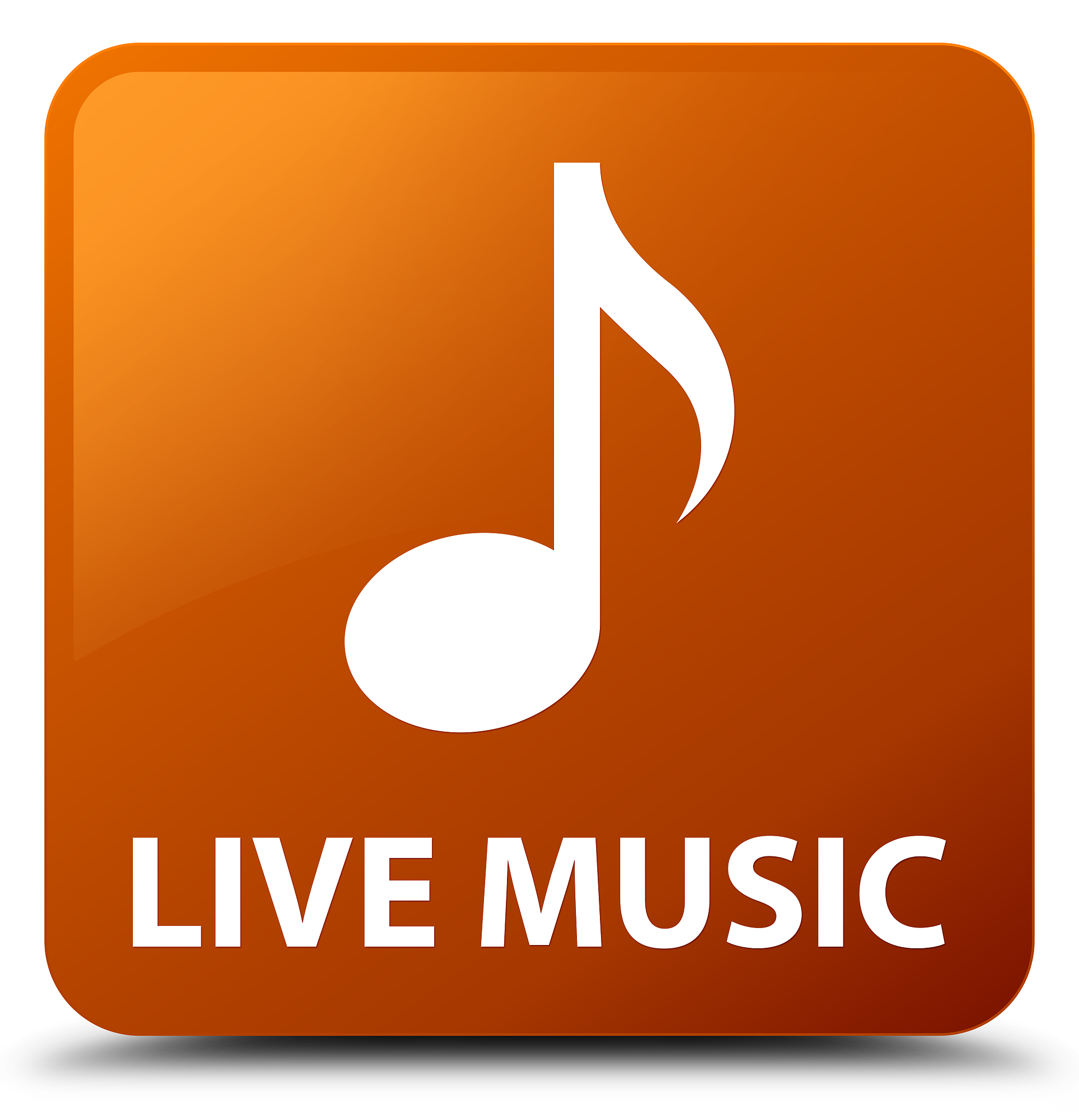 live music brown square button