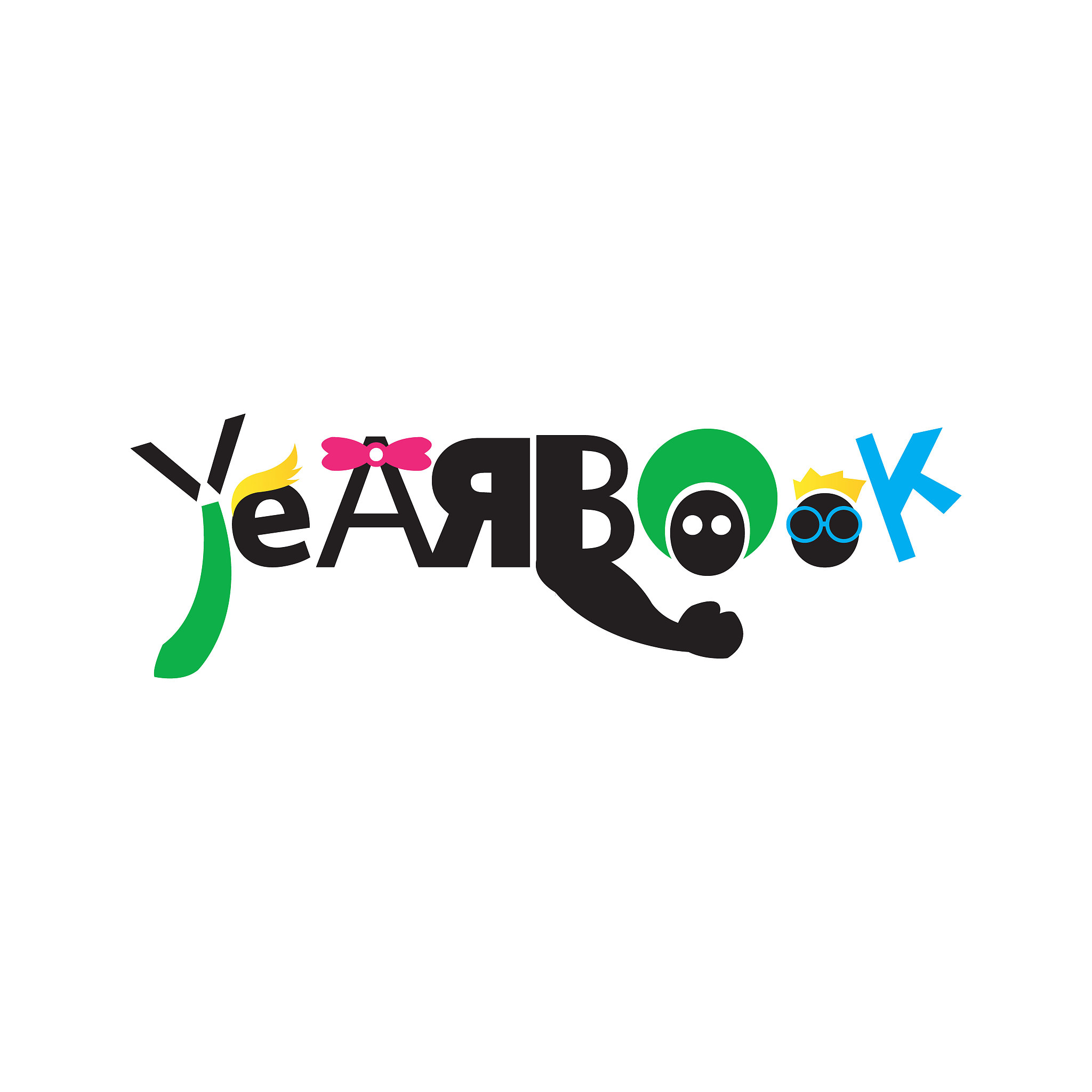 word of yearbook design for year book cover logo vector backgrou