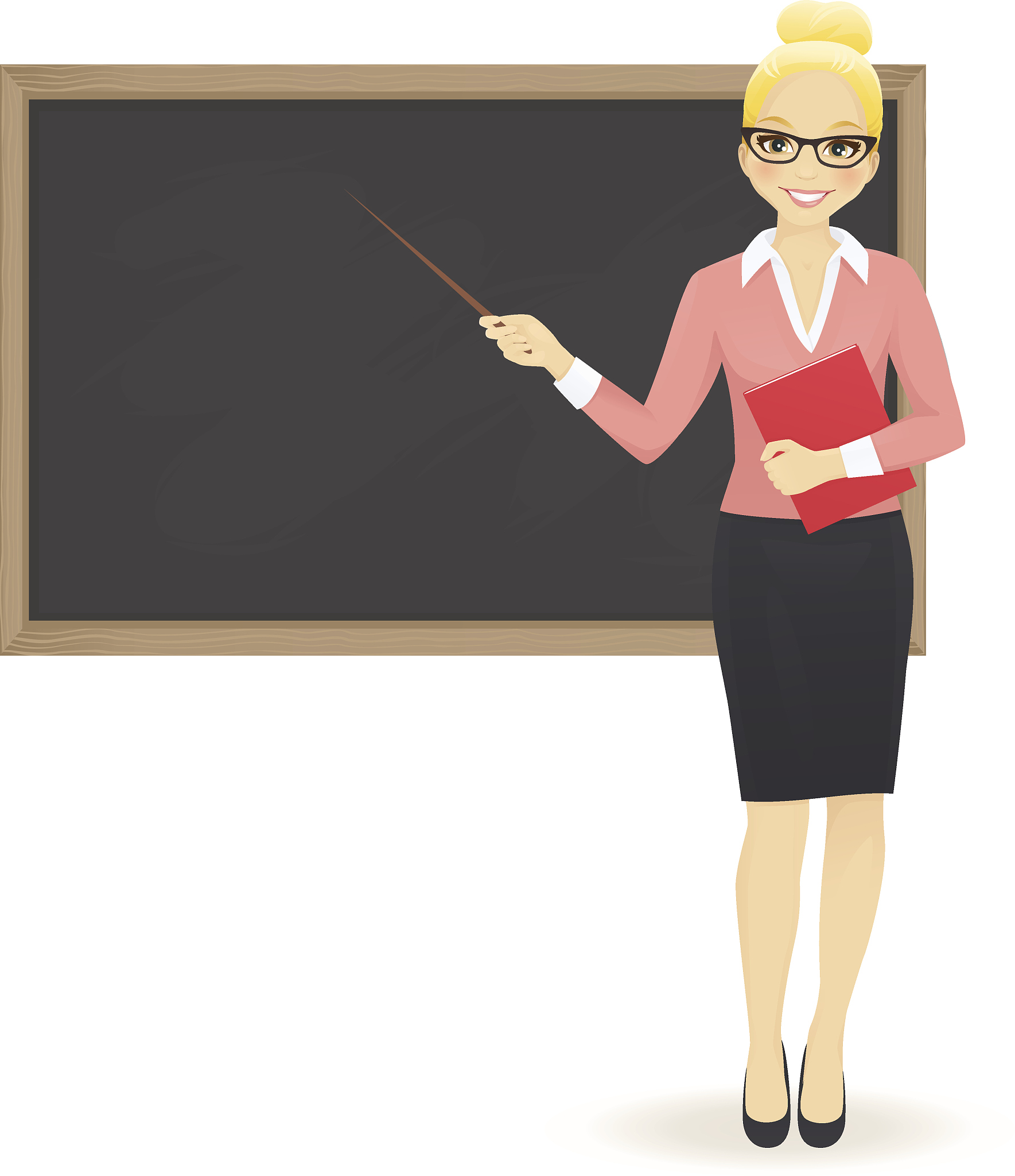 the teacher at blackboard