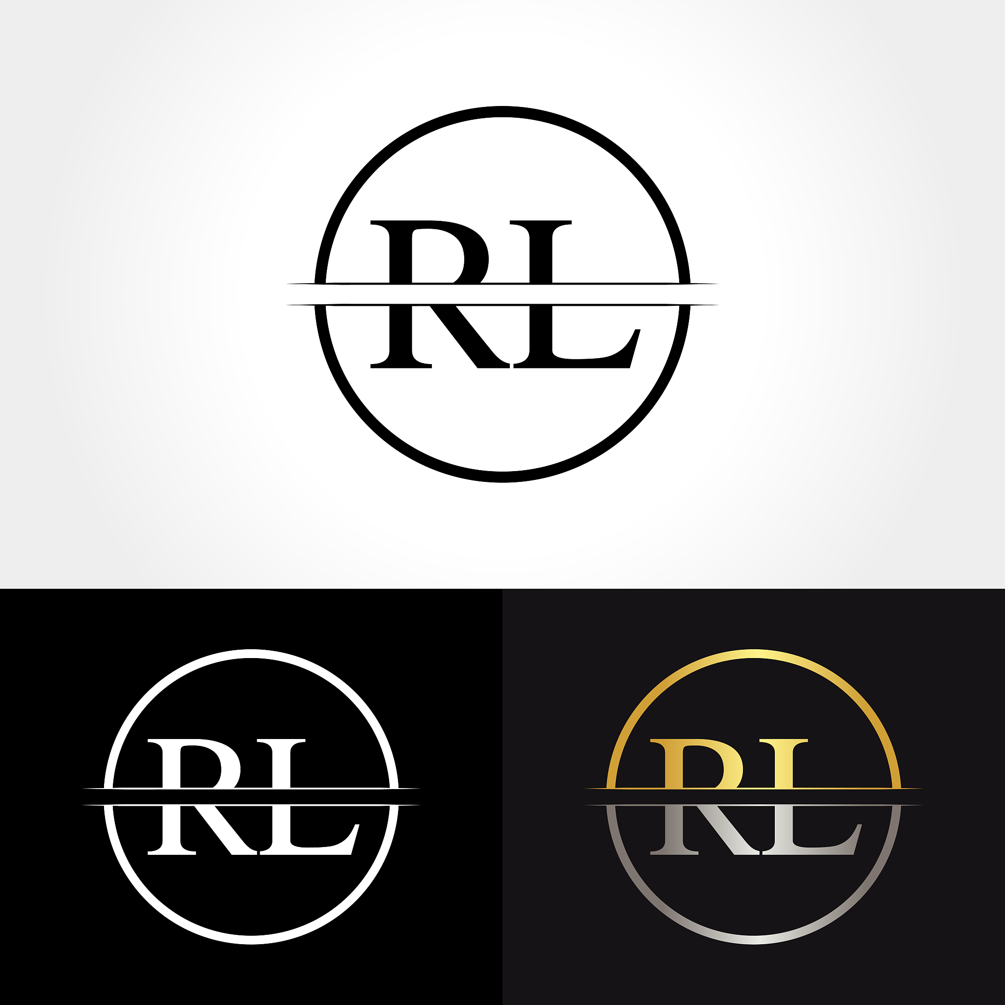 abstract letter rl logo design vector template. rl letter logo d