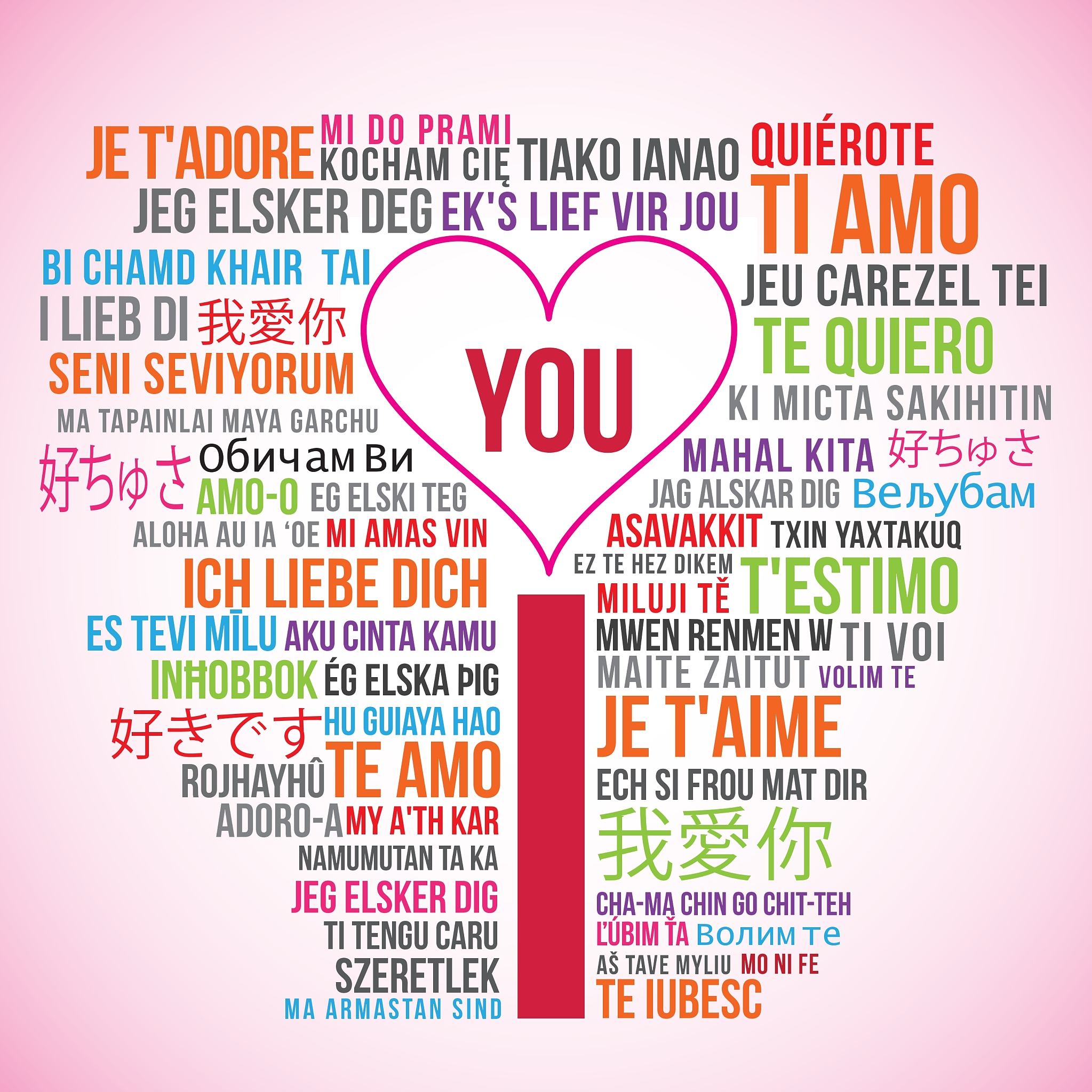 你能用十个国家的语言说：我爱你吗？