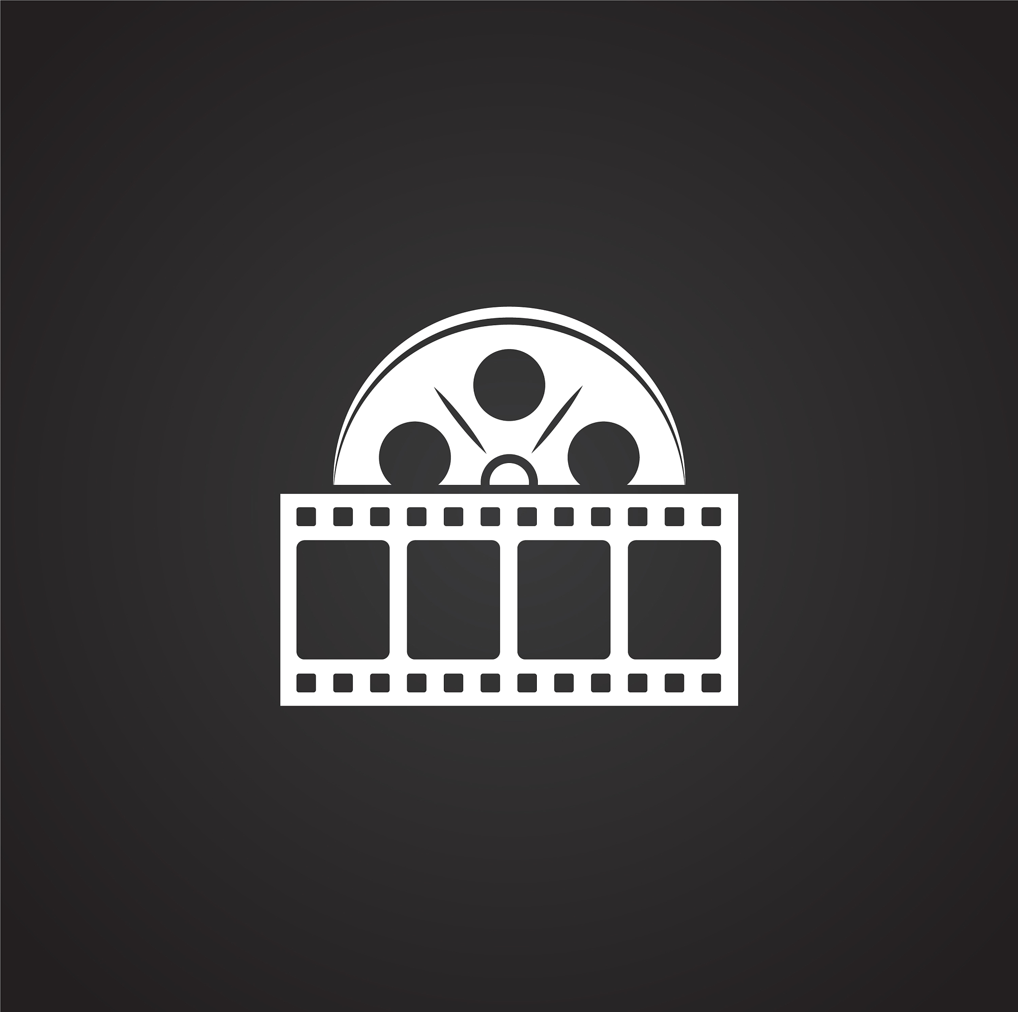 film strip related icon on background for graphic