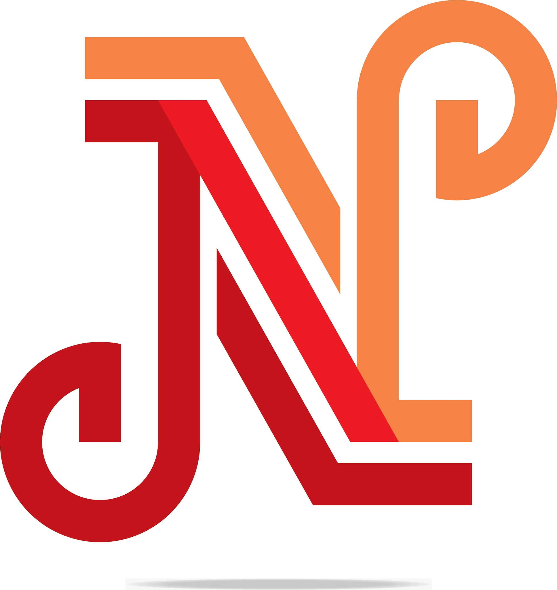 logo abstract lettering n alphabet icon design