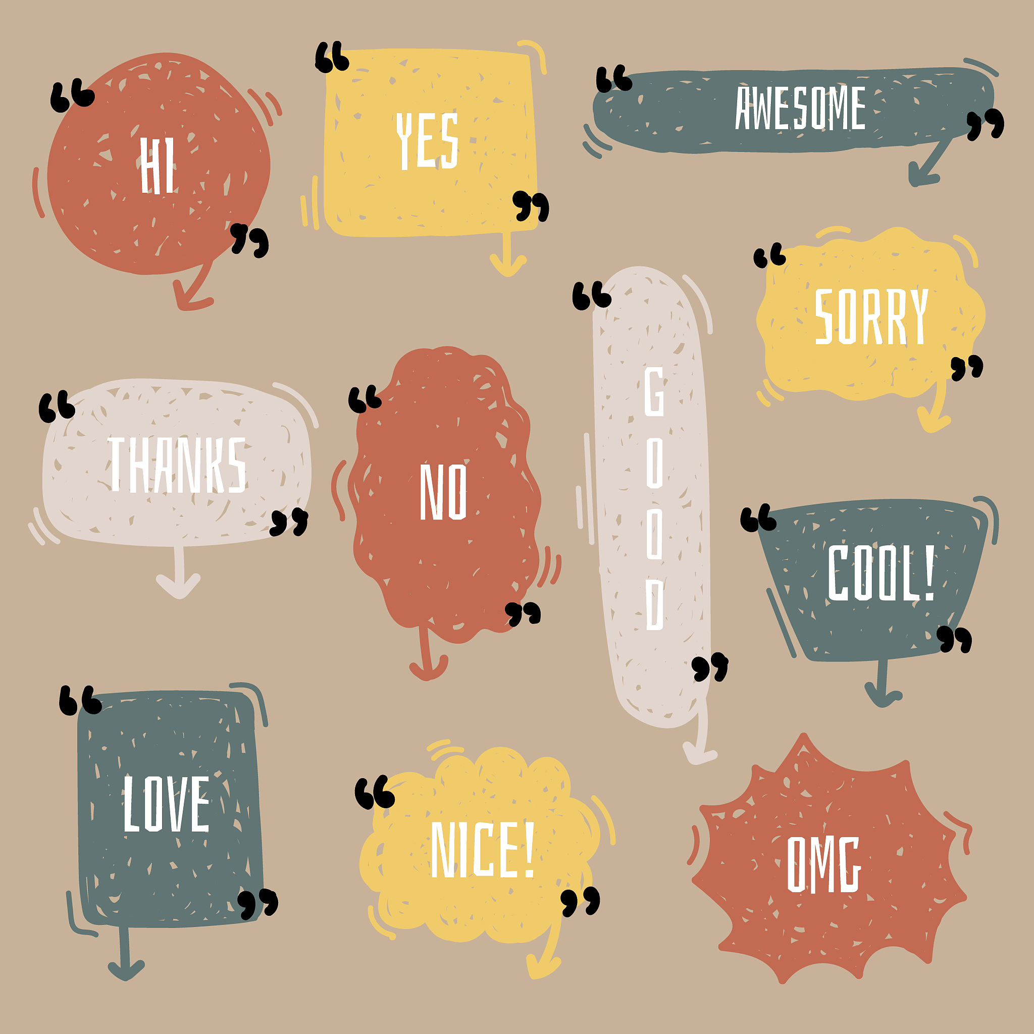 collection set of hand drawing frame border, blank speech bubble