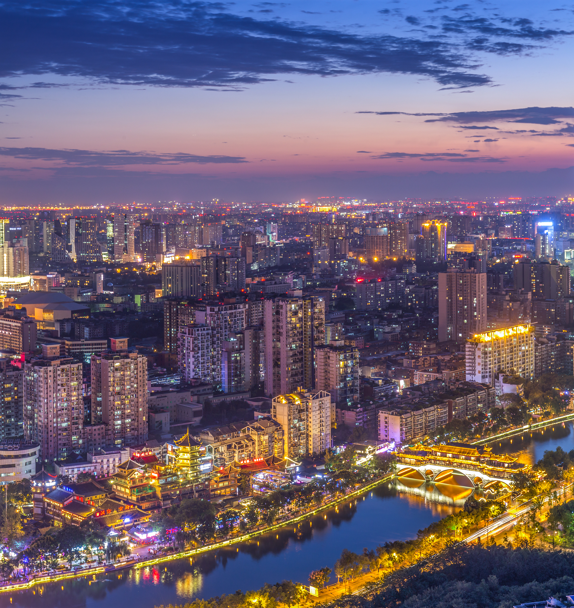 成都天际线九眼桥夜景