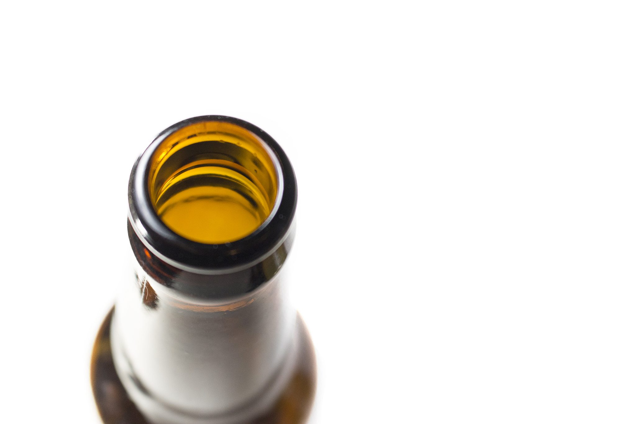 top of bottle isolated on white