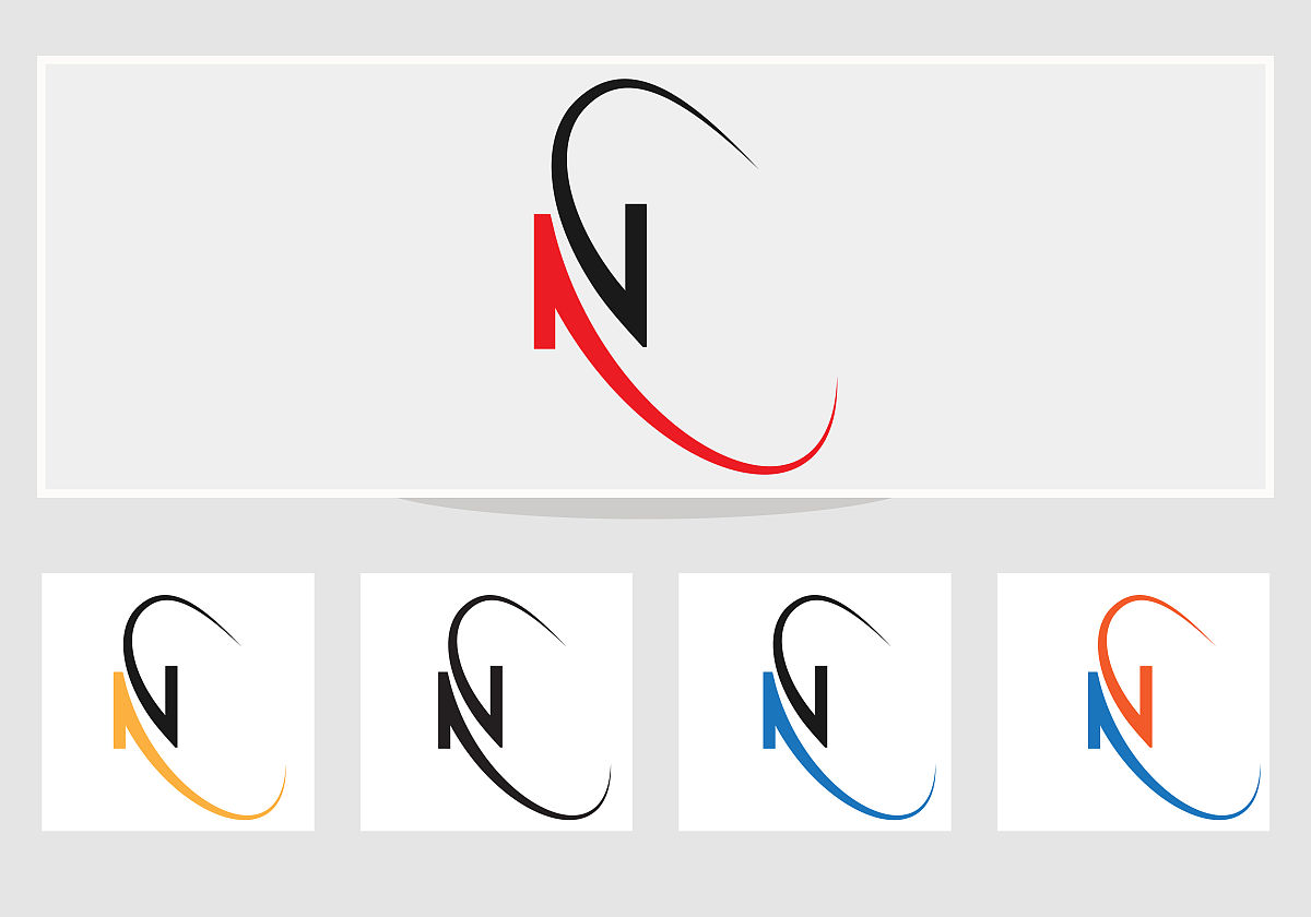 现代n字母标志设计.n图标设计,初始字母n标志模板
