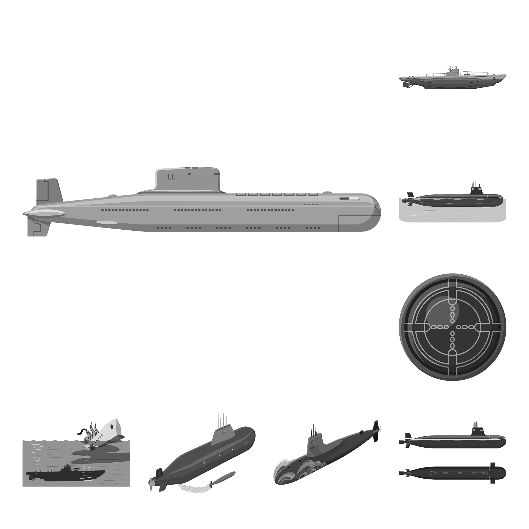 isolated object army and deep icon set army
