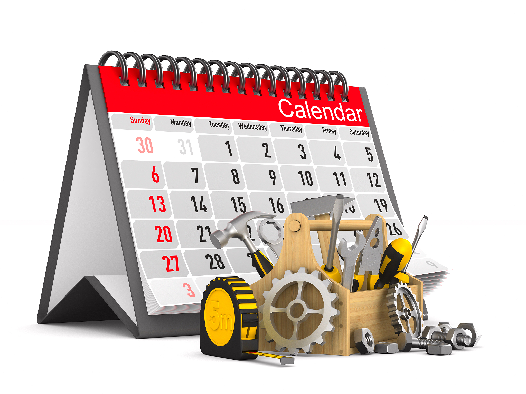 toolbox on white background. isolated 3d illustration