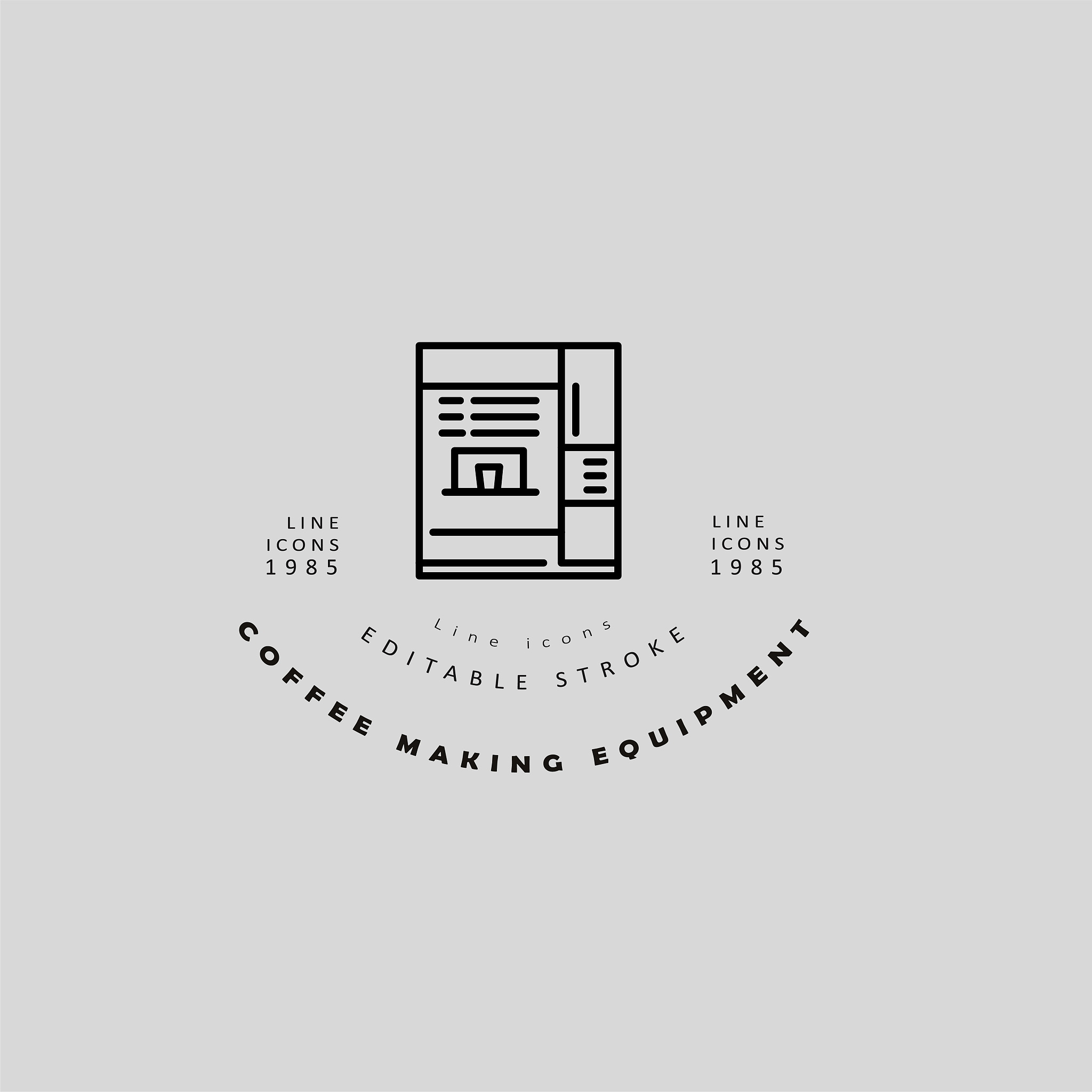 vector icon and logo for coffee making equipment