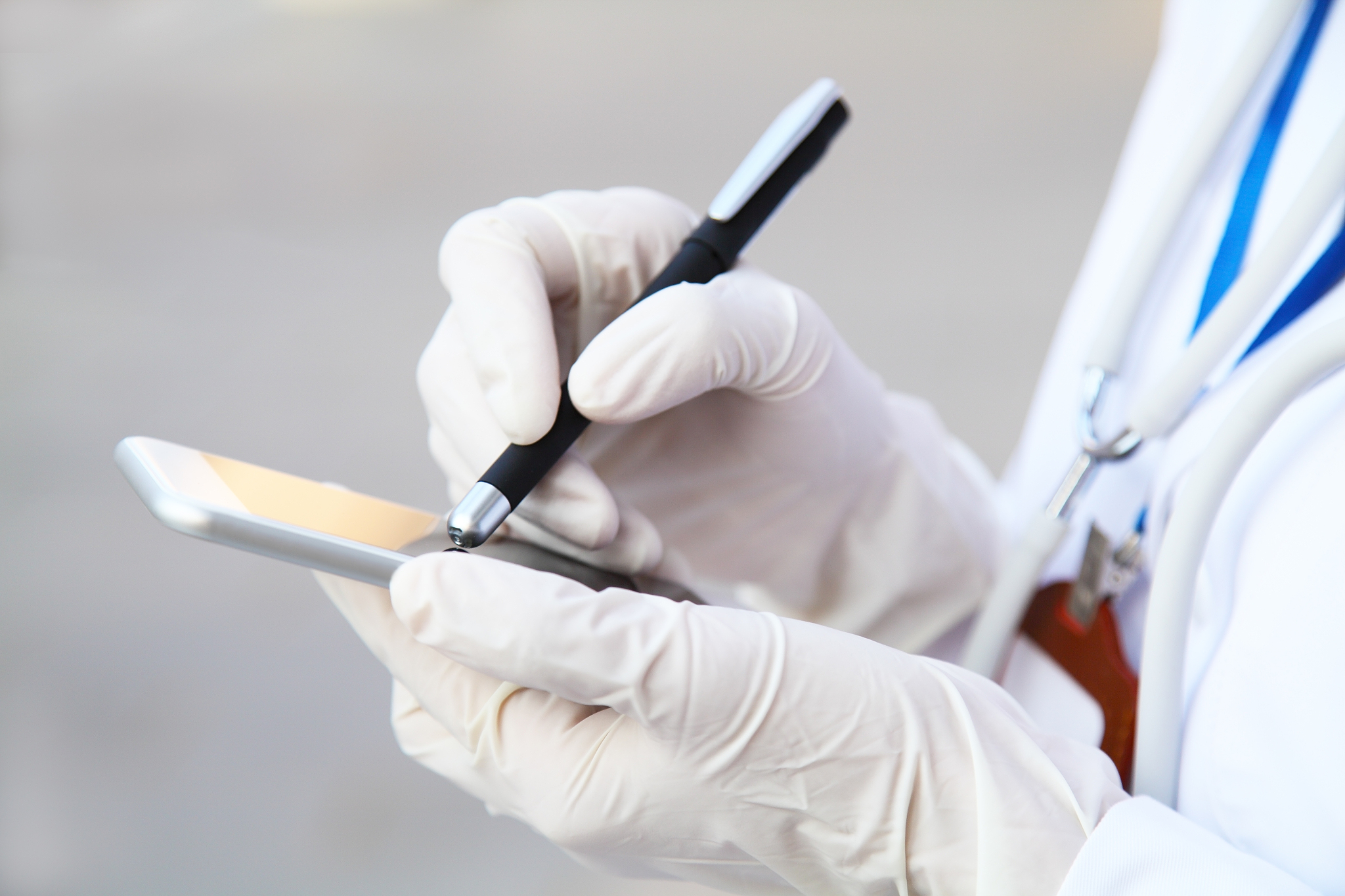 doctor using smart phone