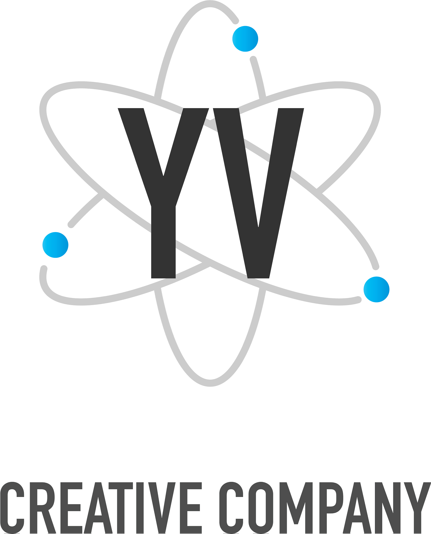 initial letter yv atom neutron design logo