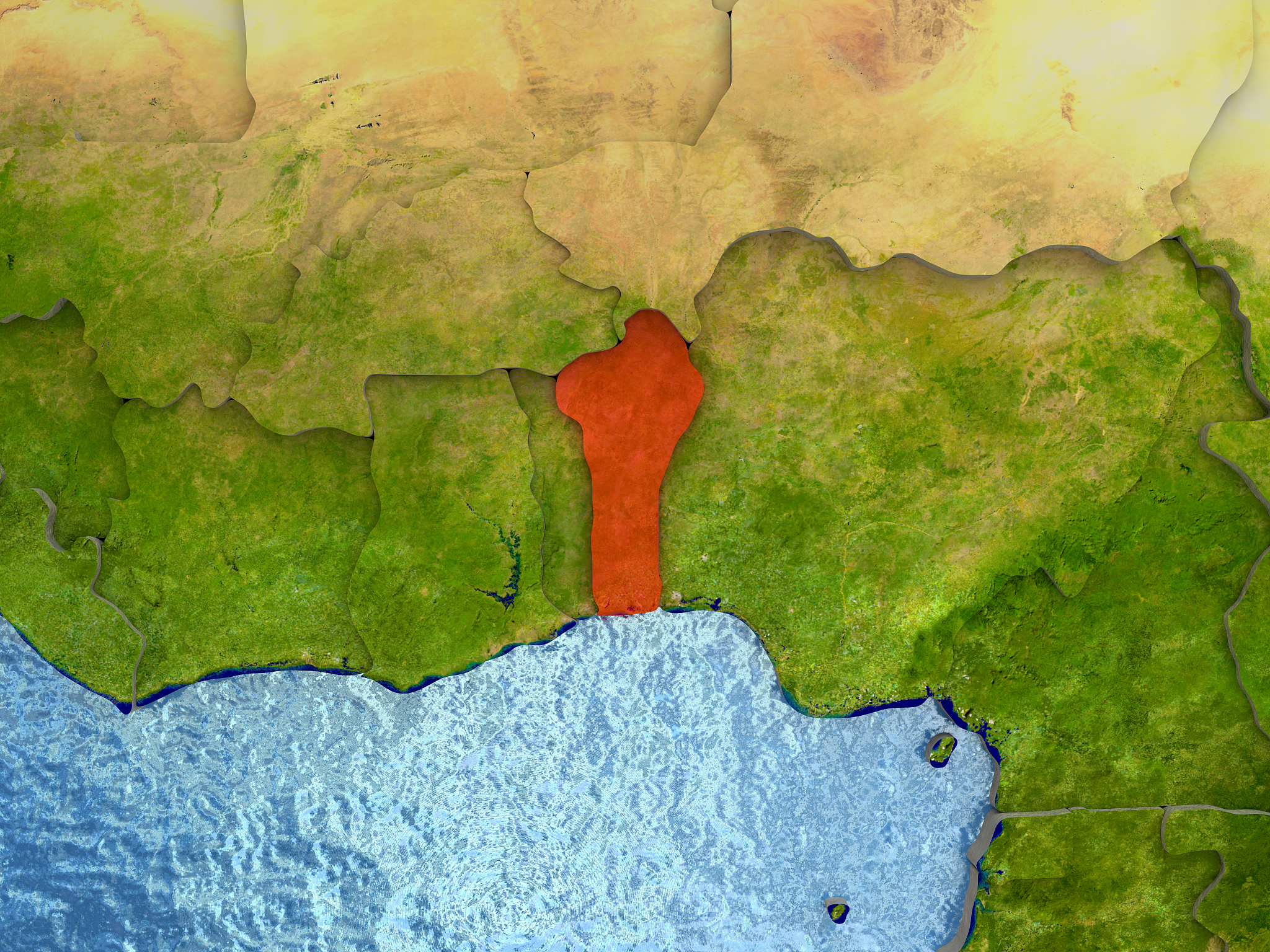 benin in red