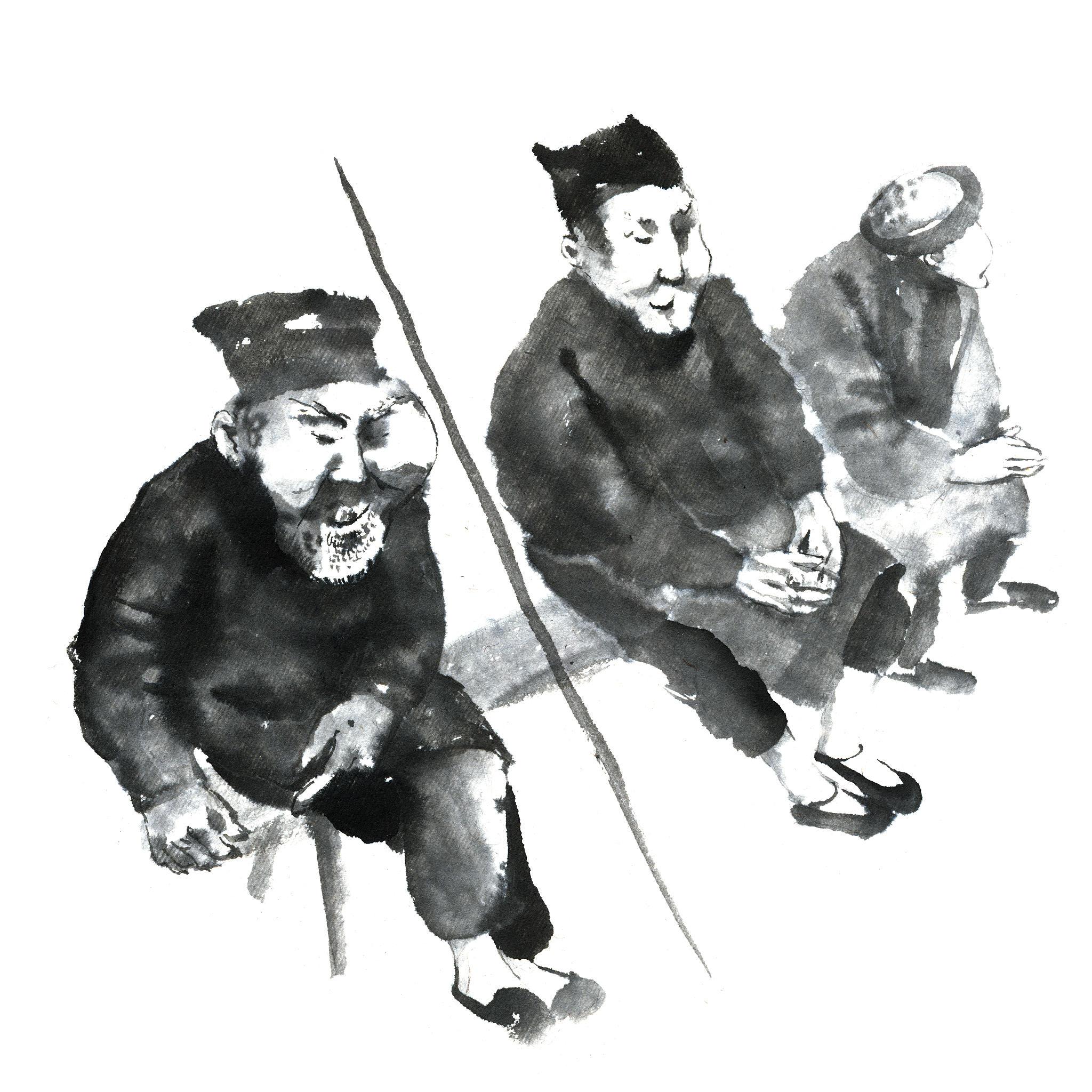 国画水墨<strong>人物</strong>少数民族服饰
