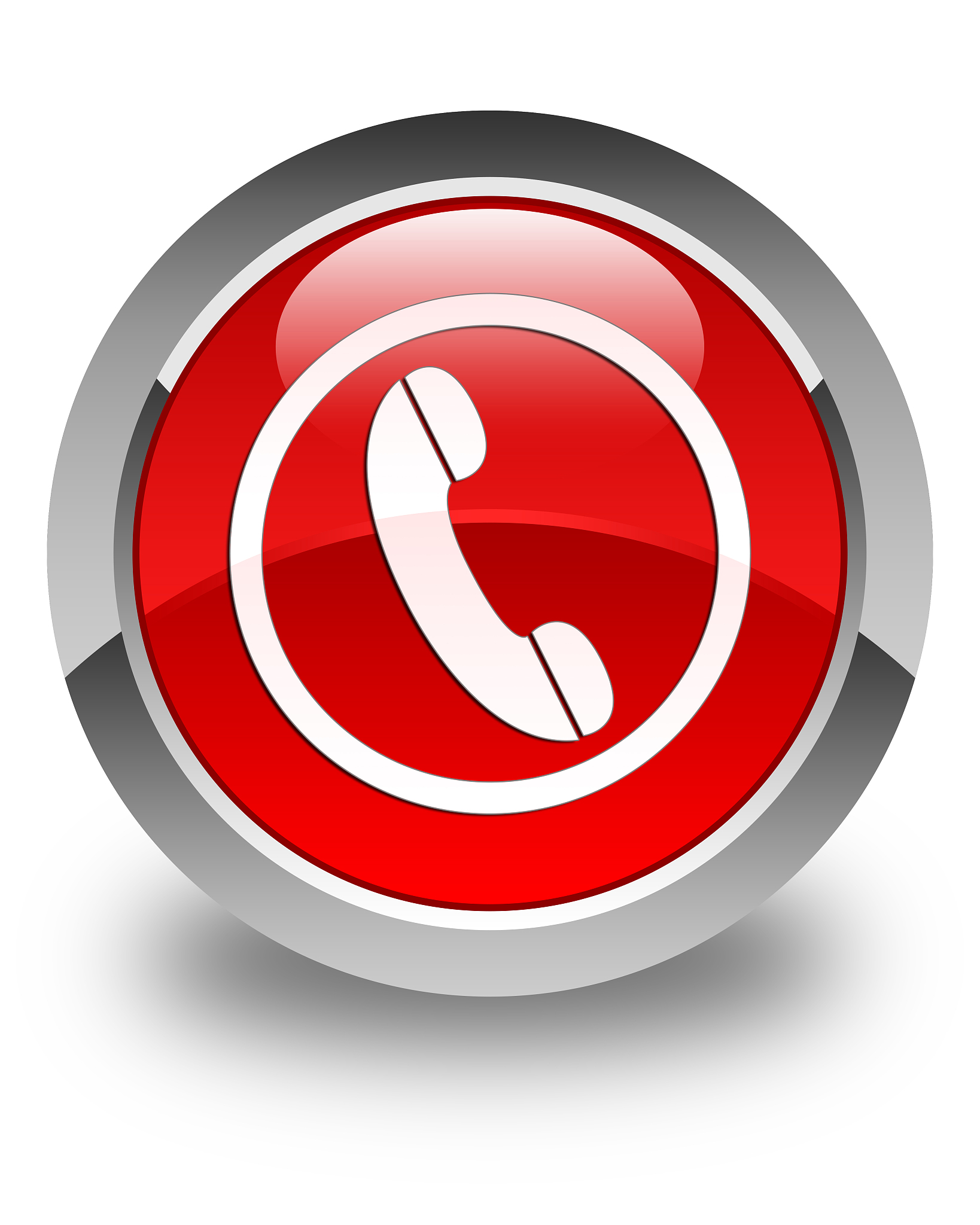 phone icon glossy red round button
