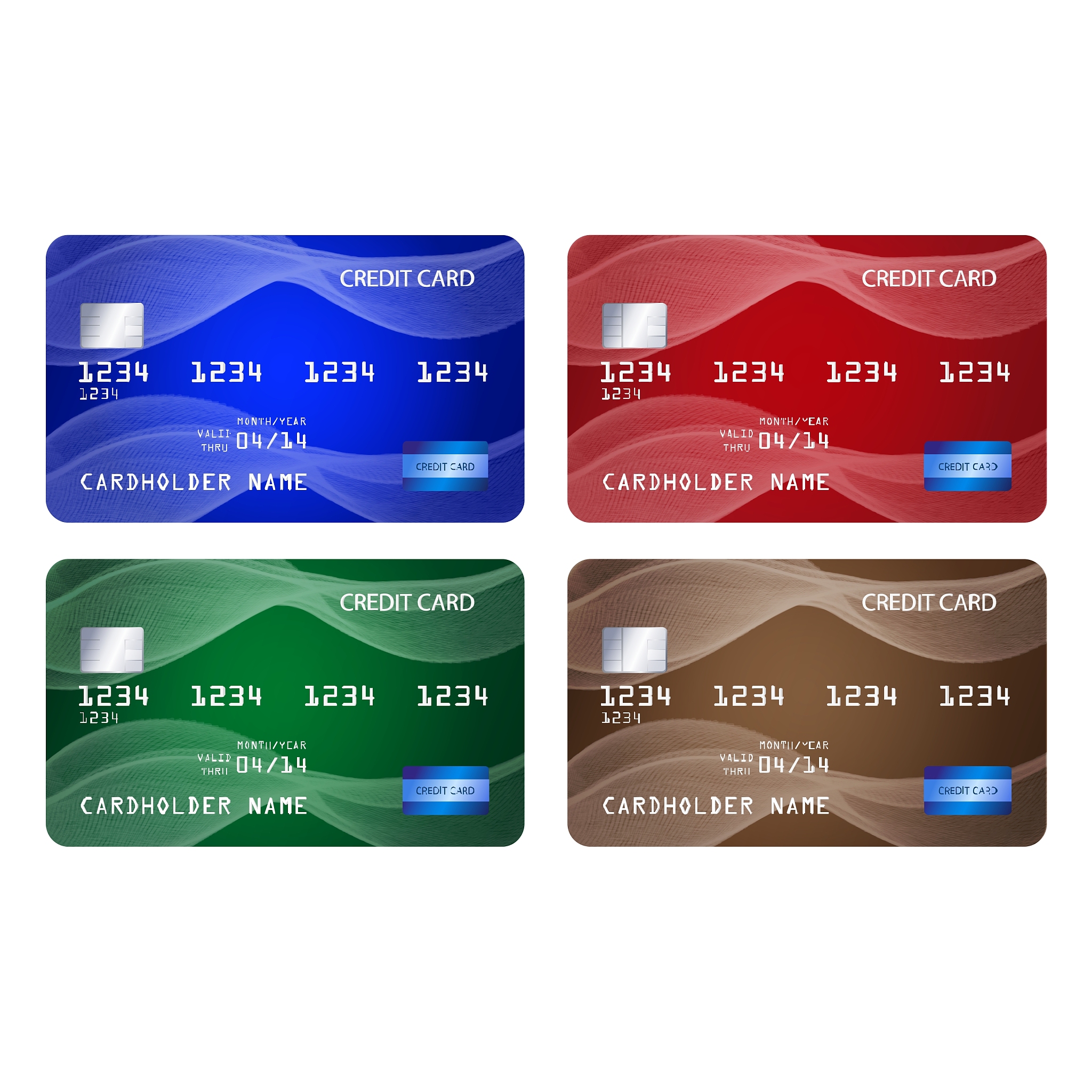 set of credit cards
