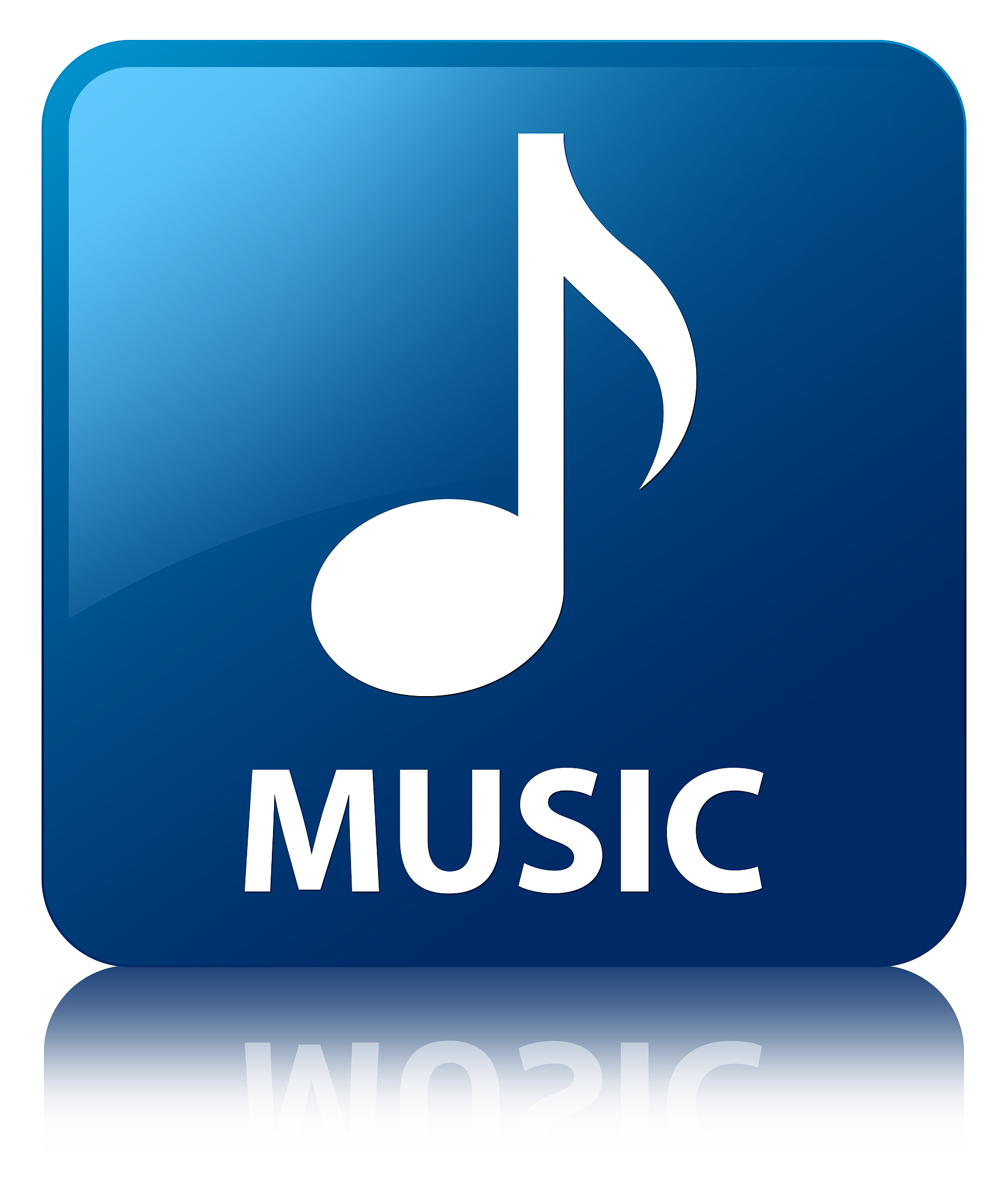 music blue square button