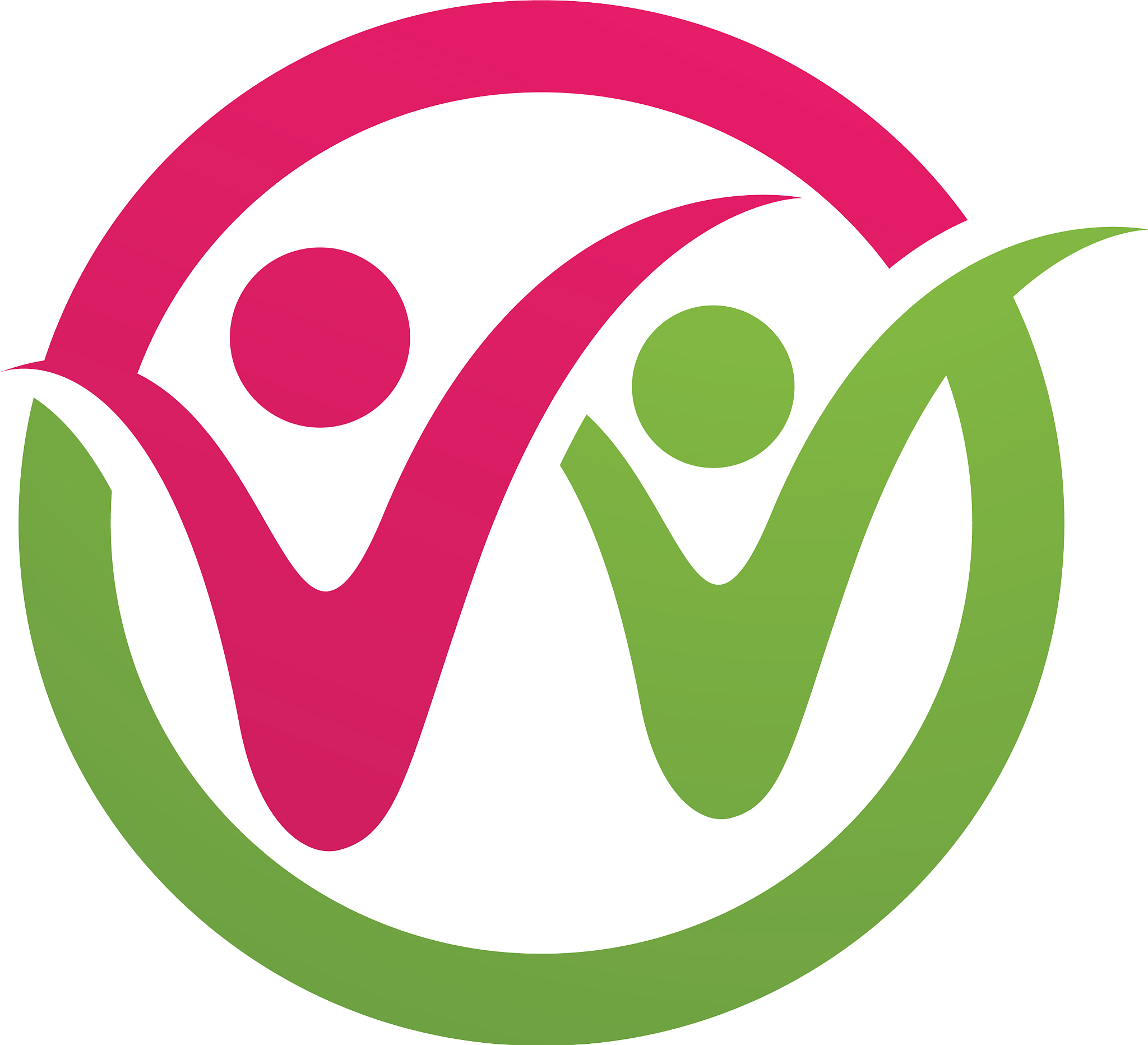 w human family character logo sign