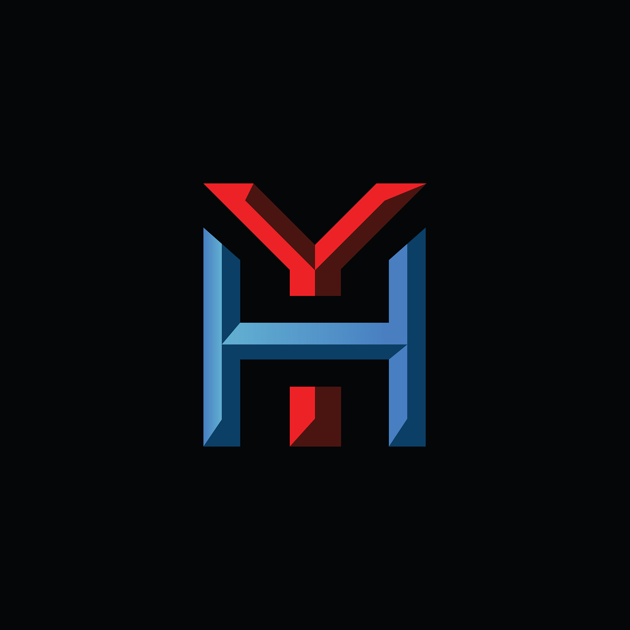 initial letter yh or hy logo design template
