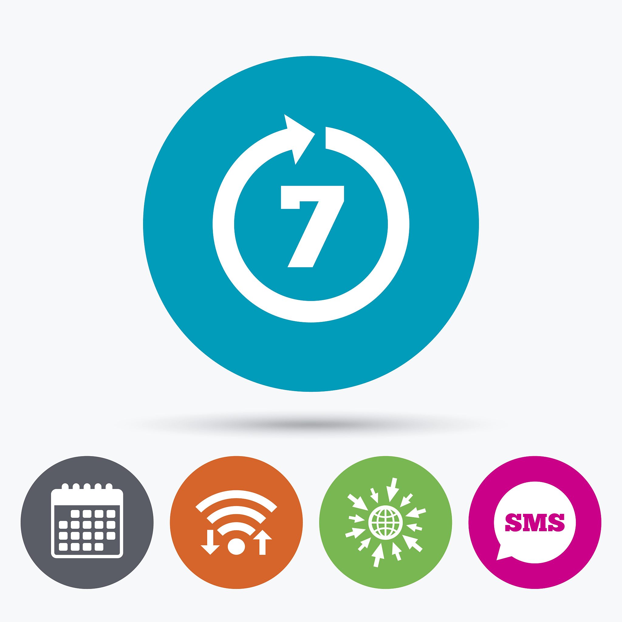 return of goods within 7 days sign icon.