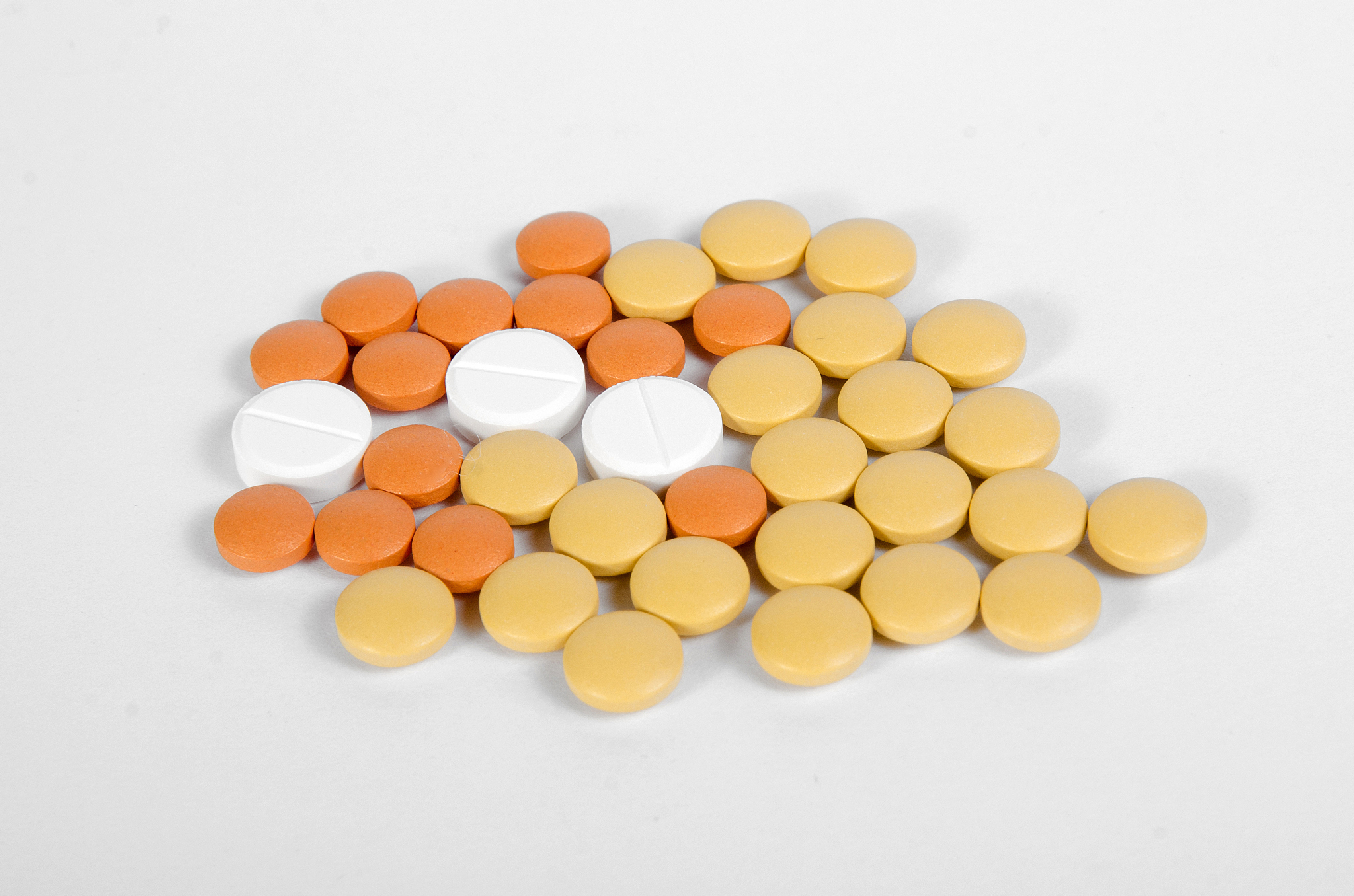 medicine pills on a white background