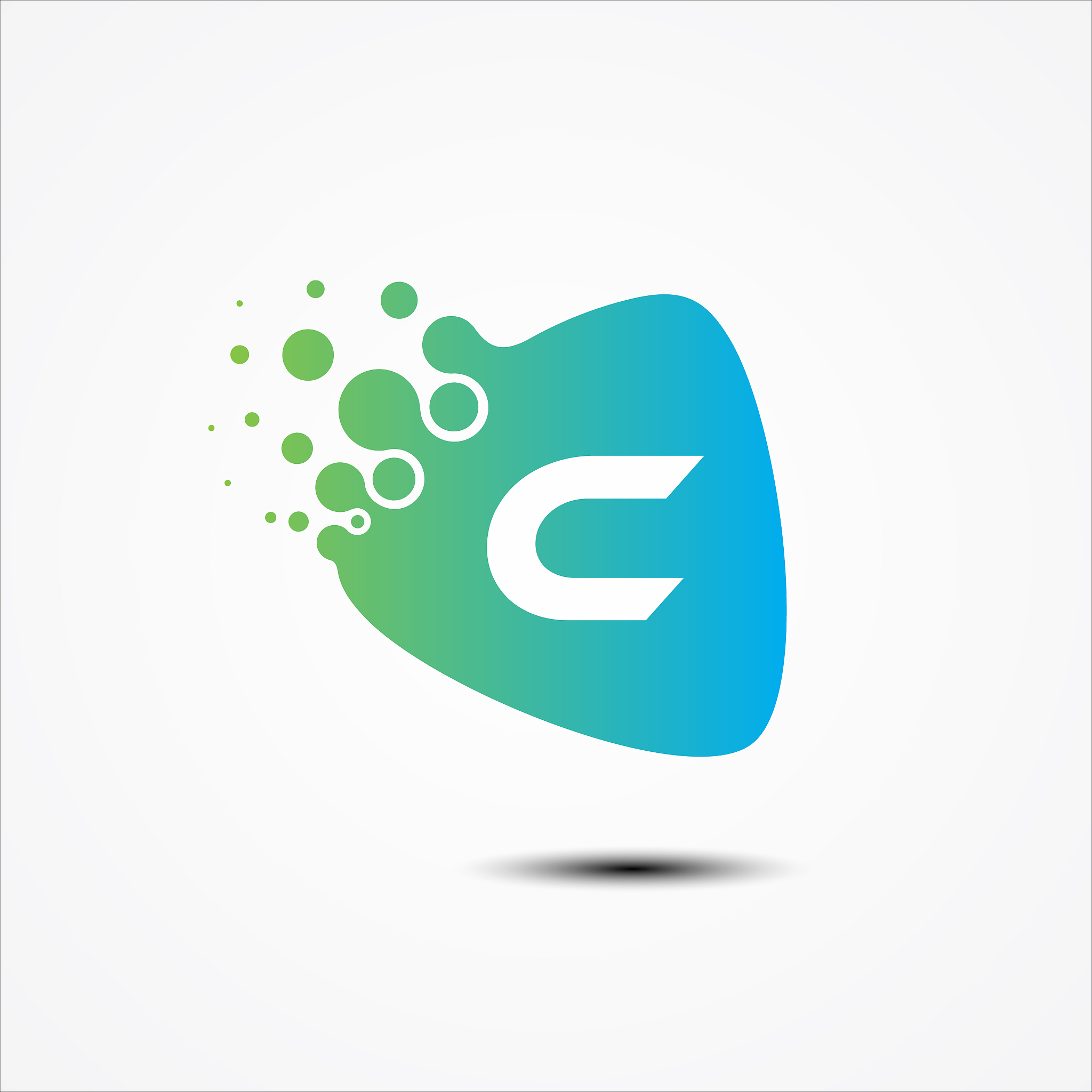 triangle vector design with c letter symbol design minimalist