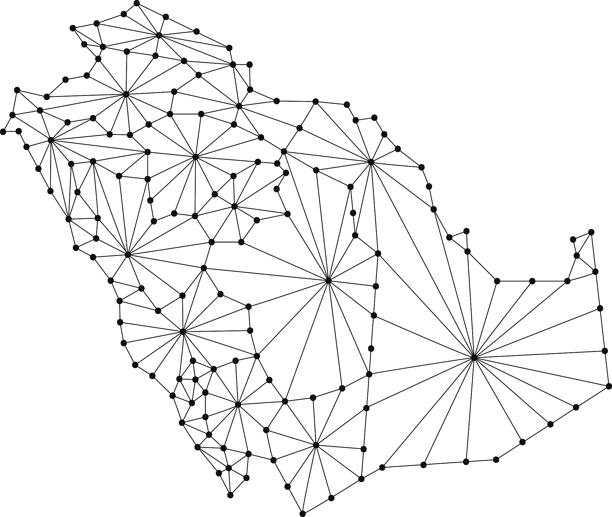 saudi arabia map of polygonal mosaic lines network, rays and dot