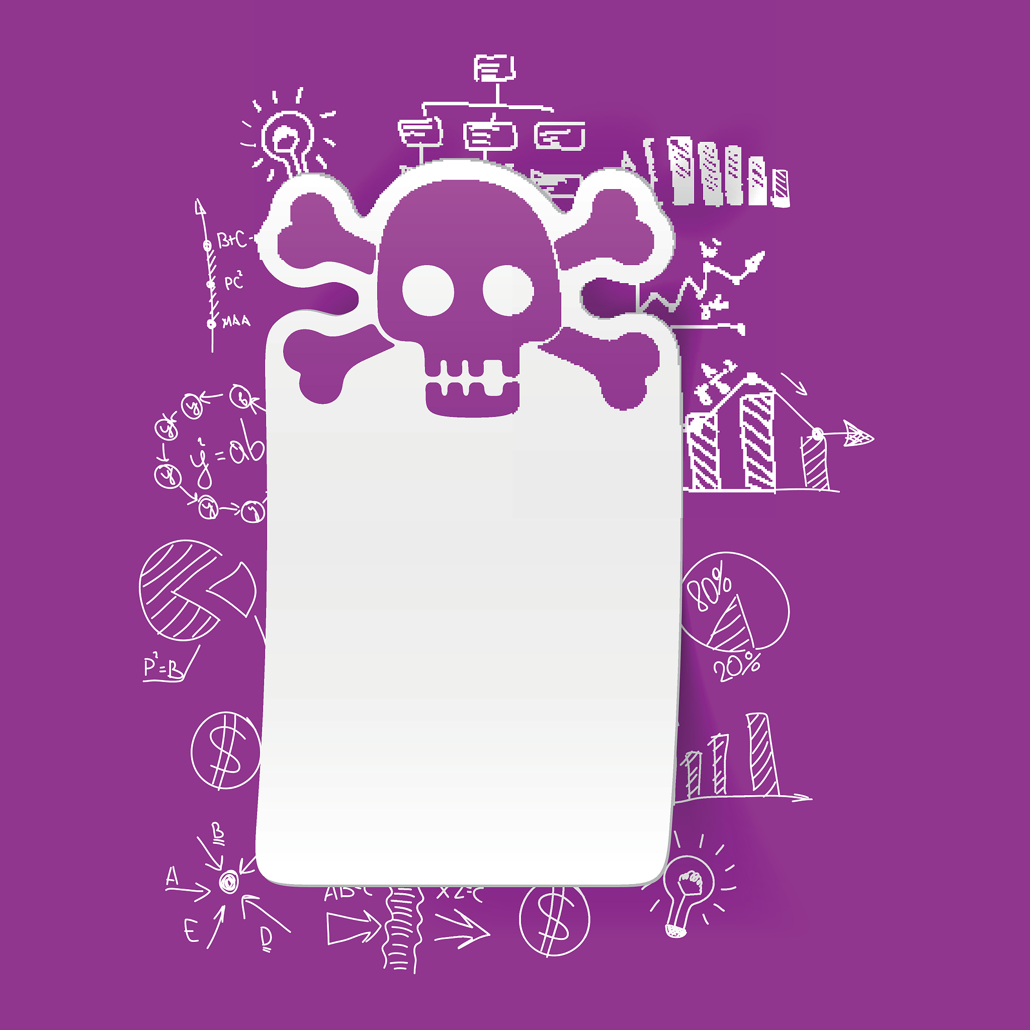 drawing business formulas: skull