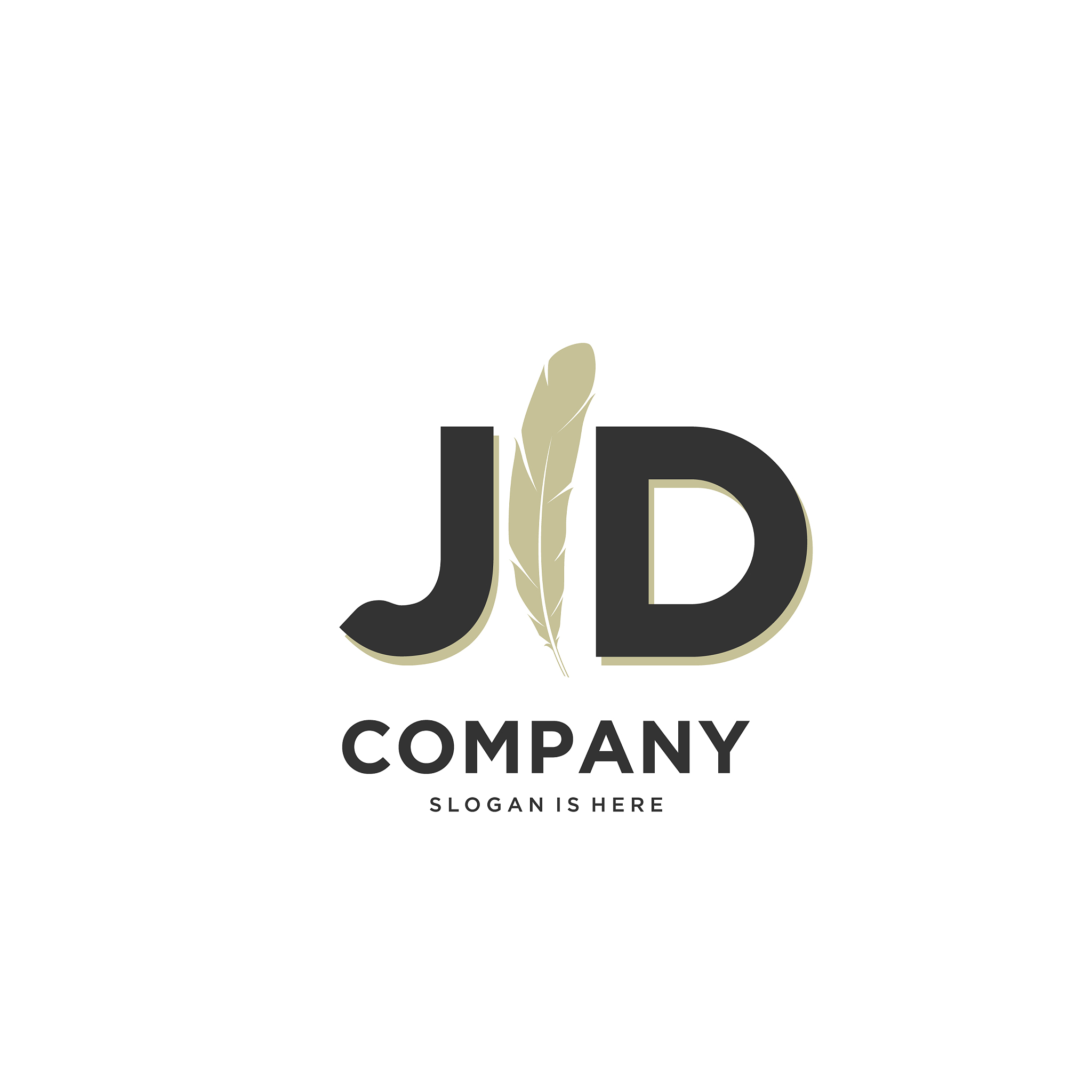 initial jd letter unique attractive creative