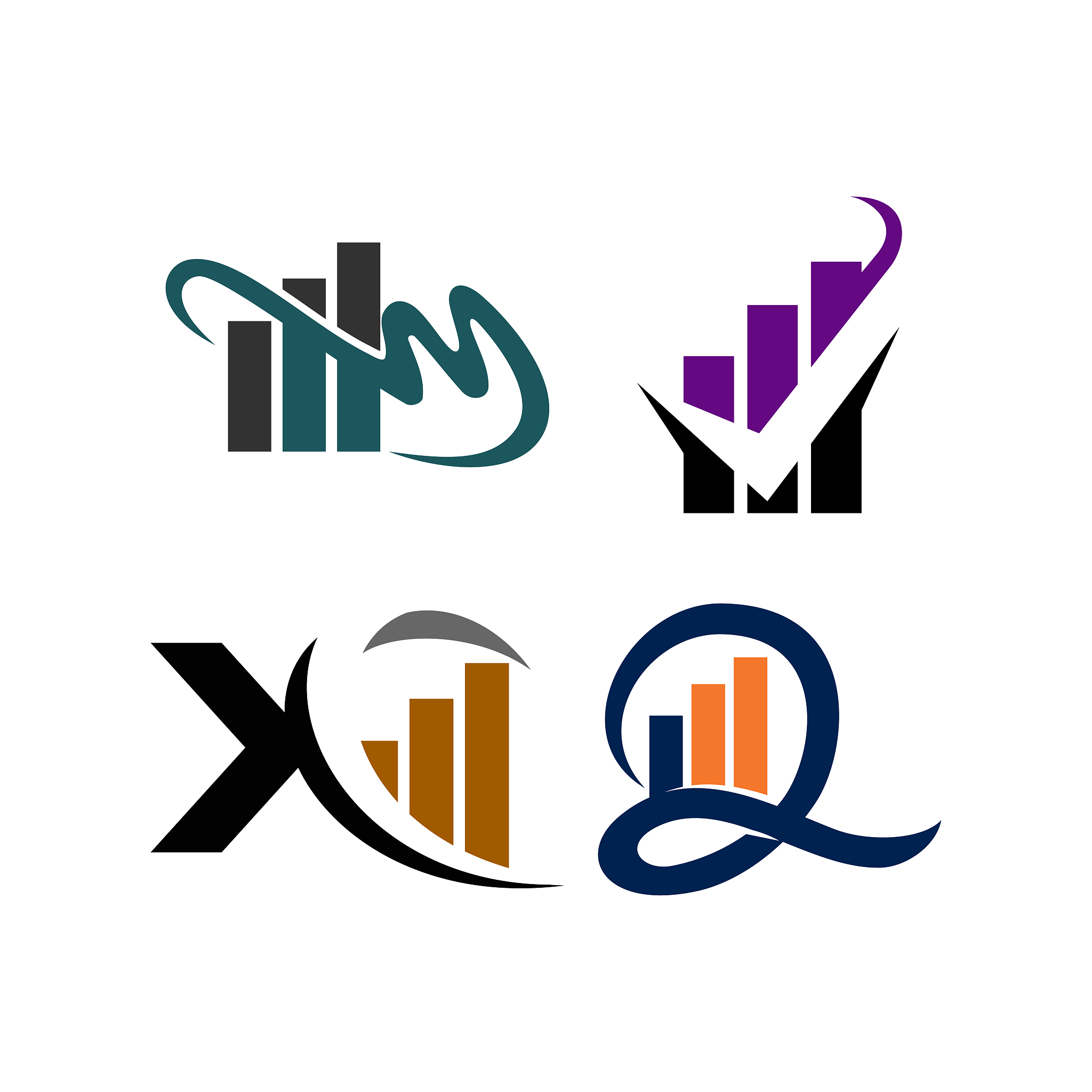 accounting tax financial business logo design set template vecto