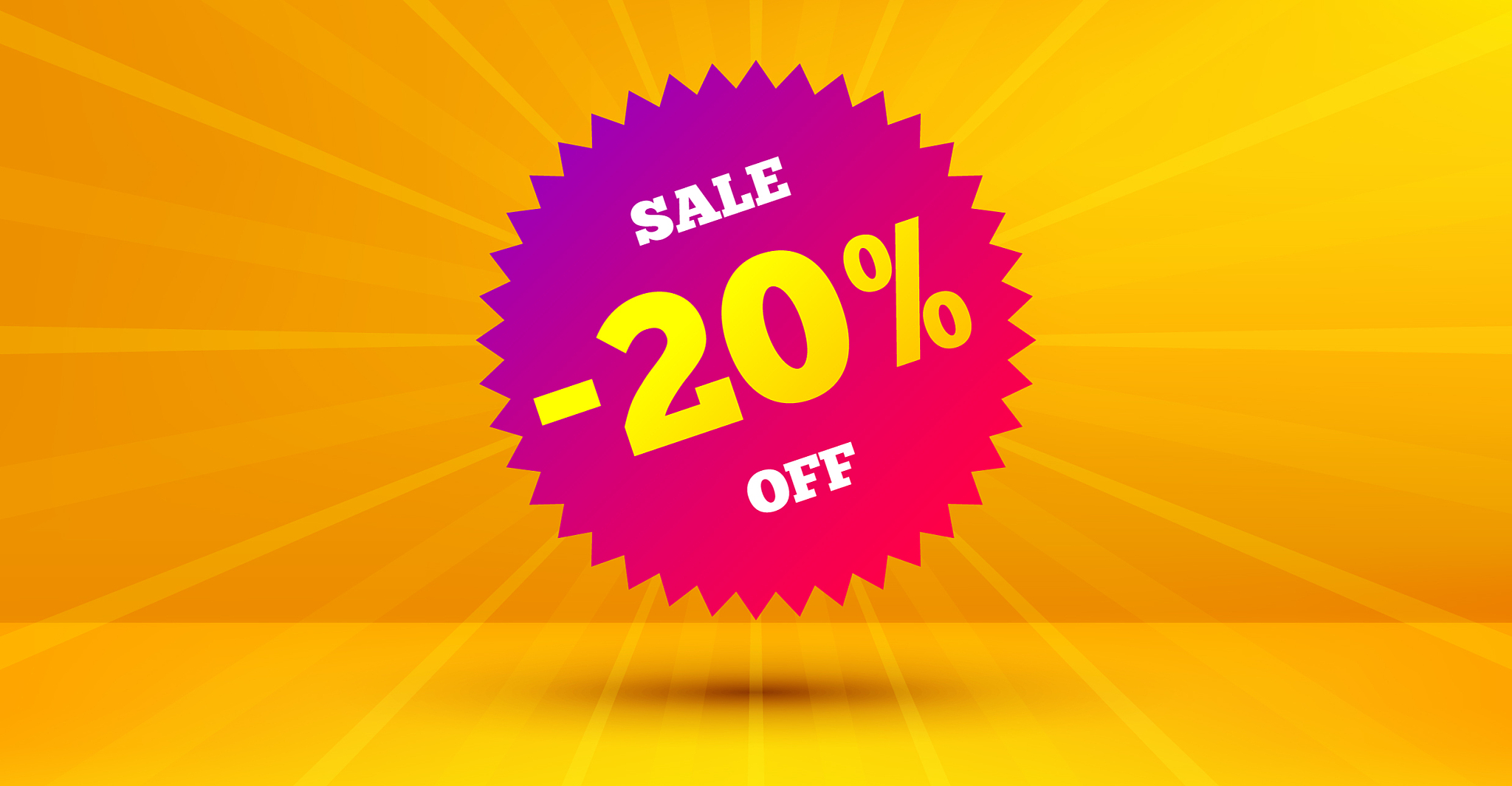 sale 20 percent off badge discount banner shape