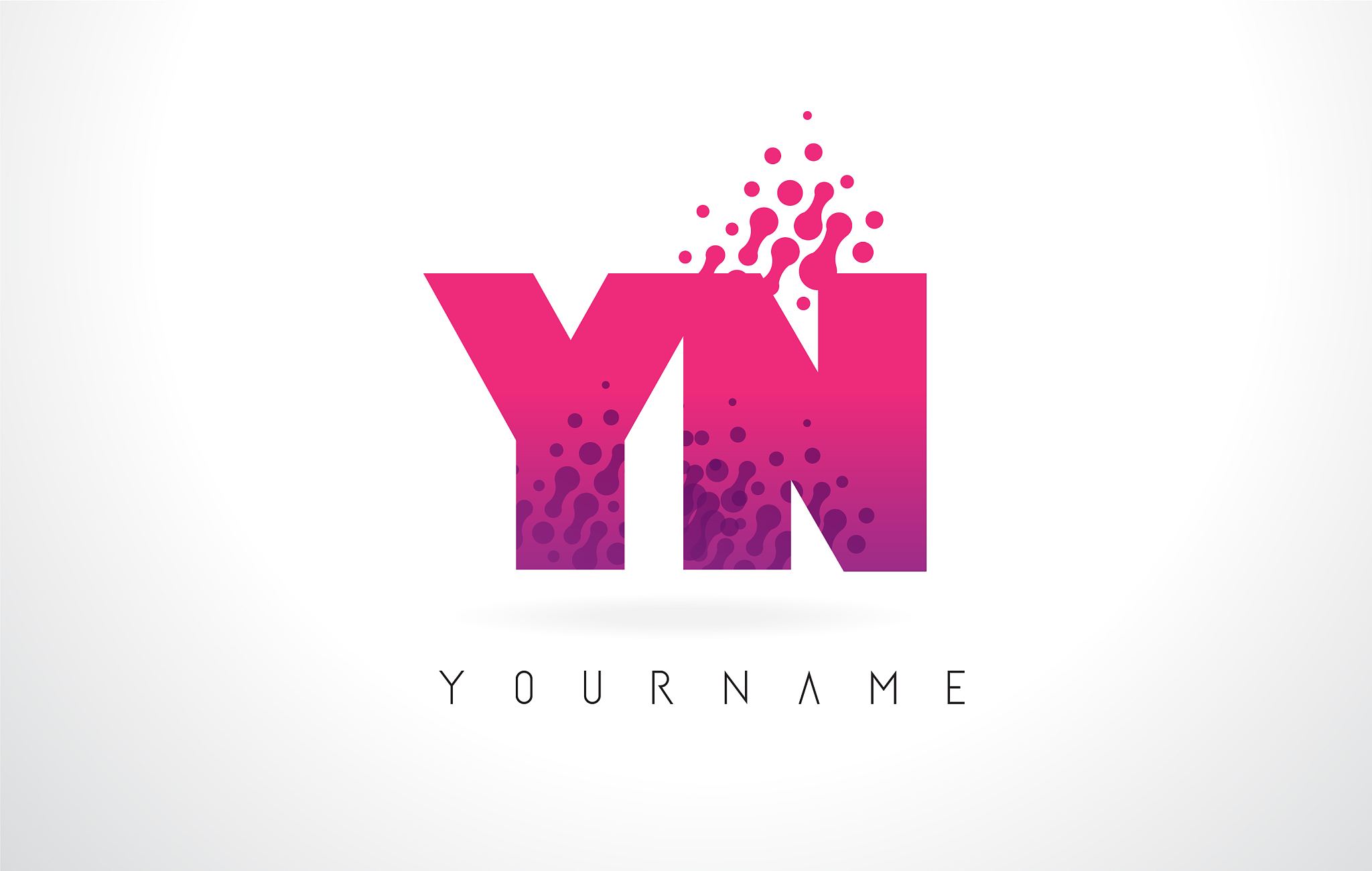 yn y n letter logo with pink purple color and